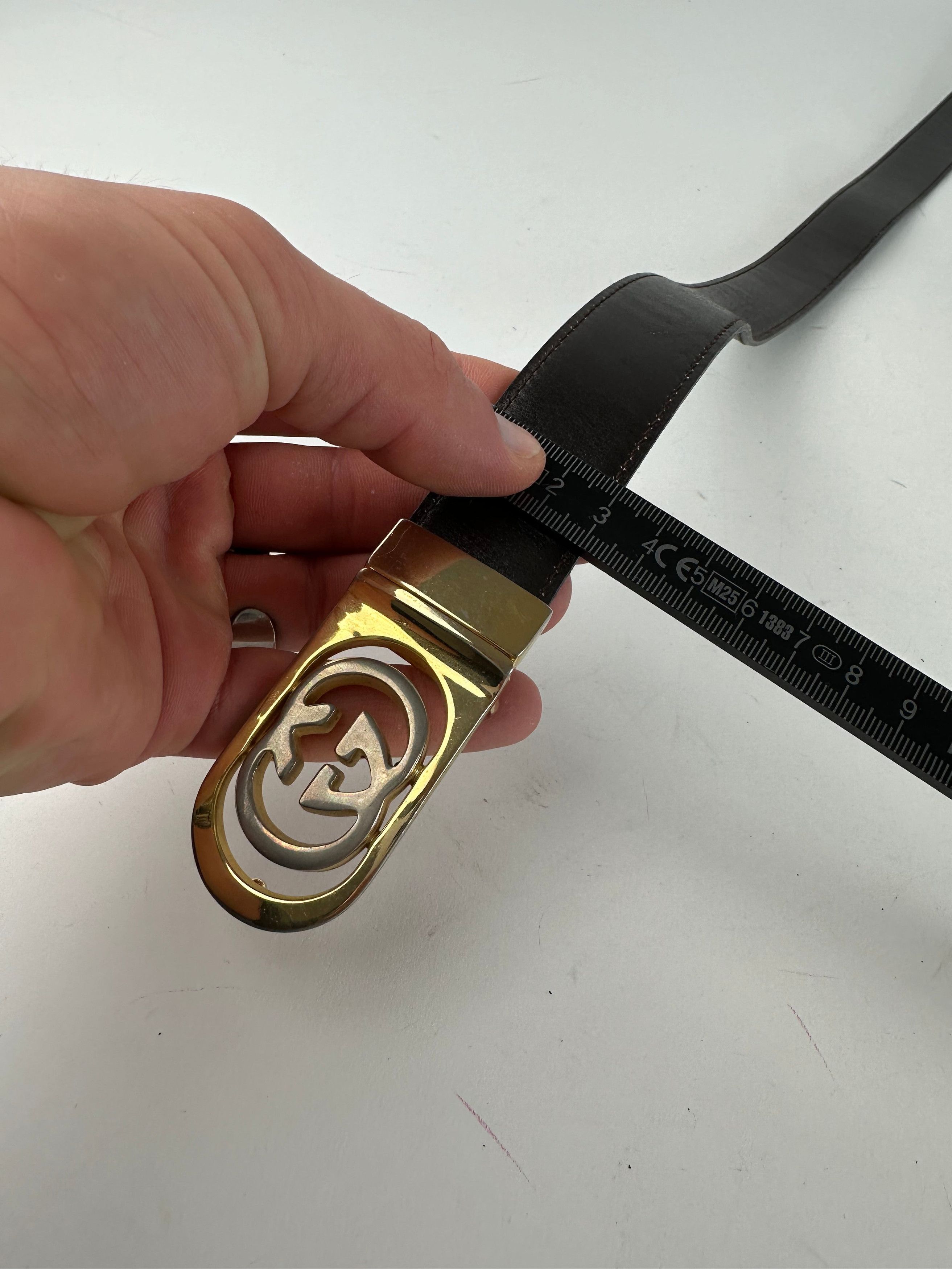 Gucci Vintage GG Leather Belt Brown Size ONE SIZE - 11 Thumbnail