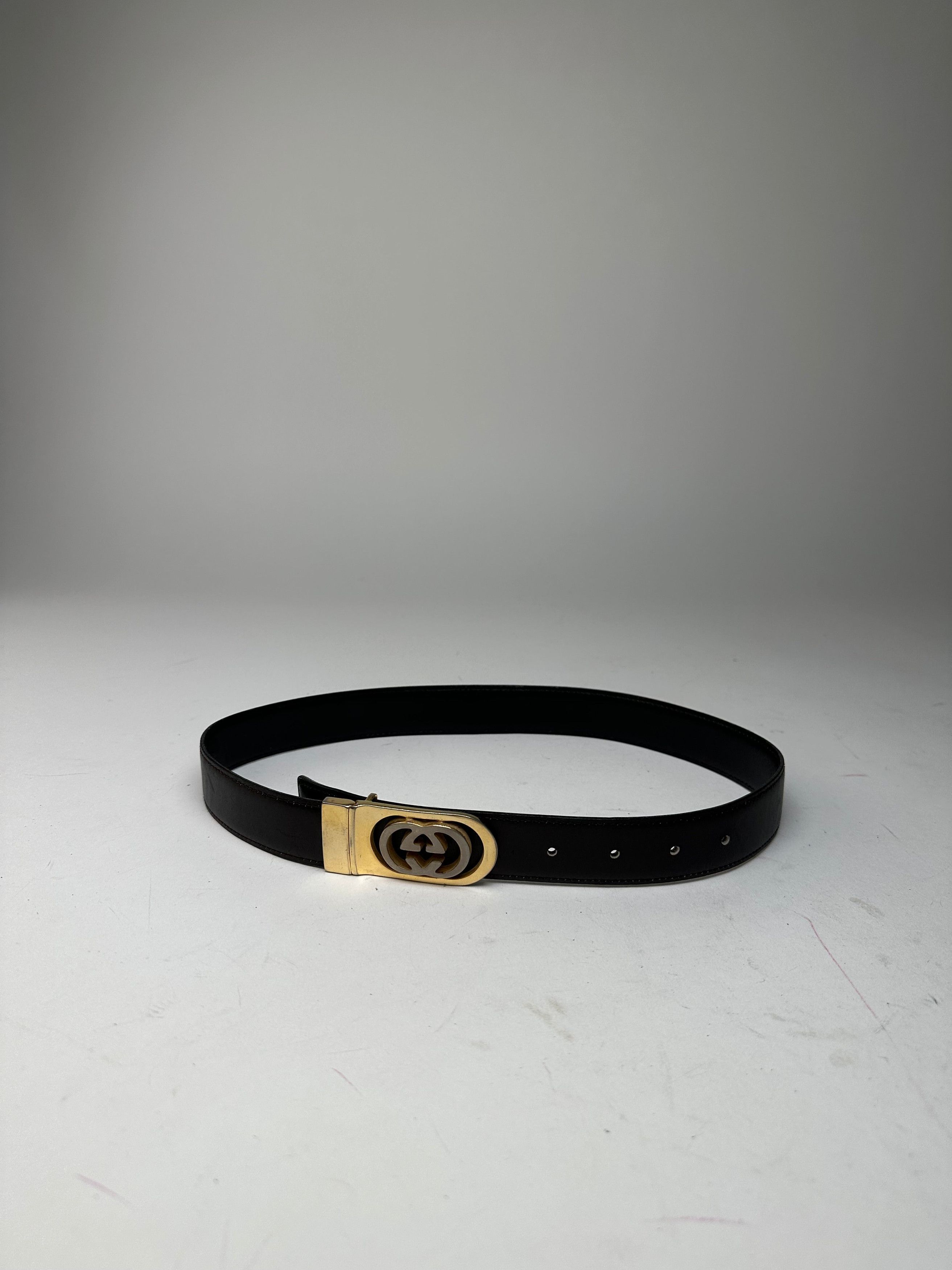 Gucci Vintage GG Leather Belt Brown Size ONE SIZE - 12 Thumbnail