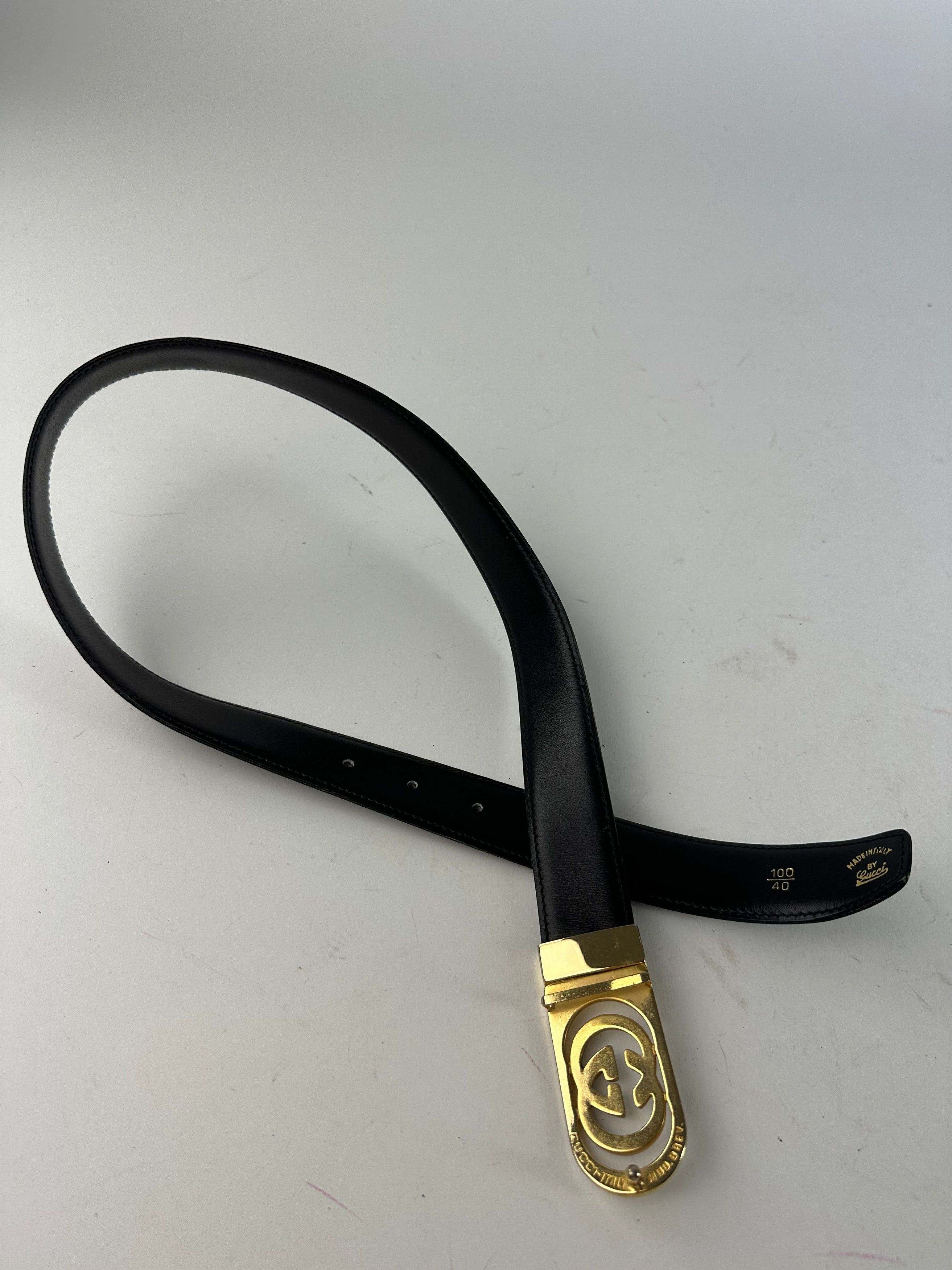 Gucci Vintage GG Leather Belt Brown Size ONE SIZE - 4 Thumbnail