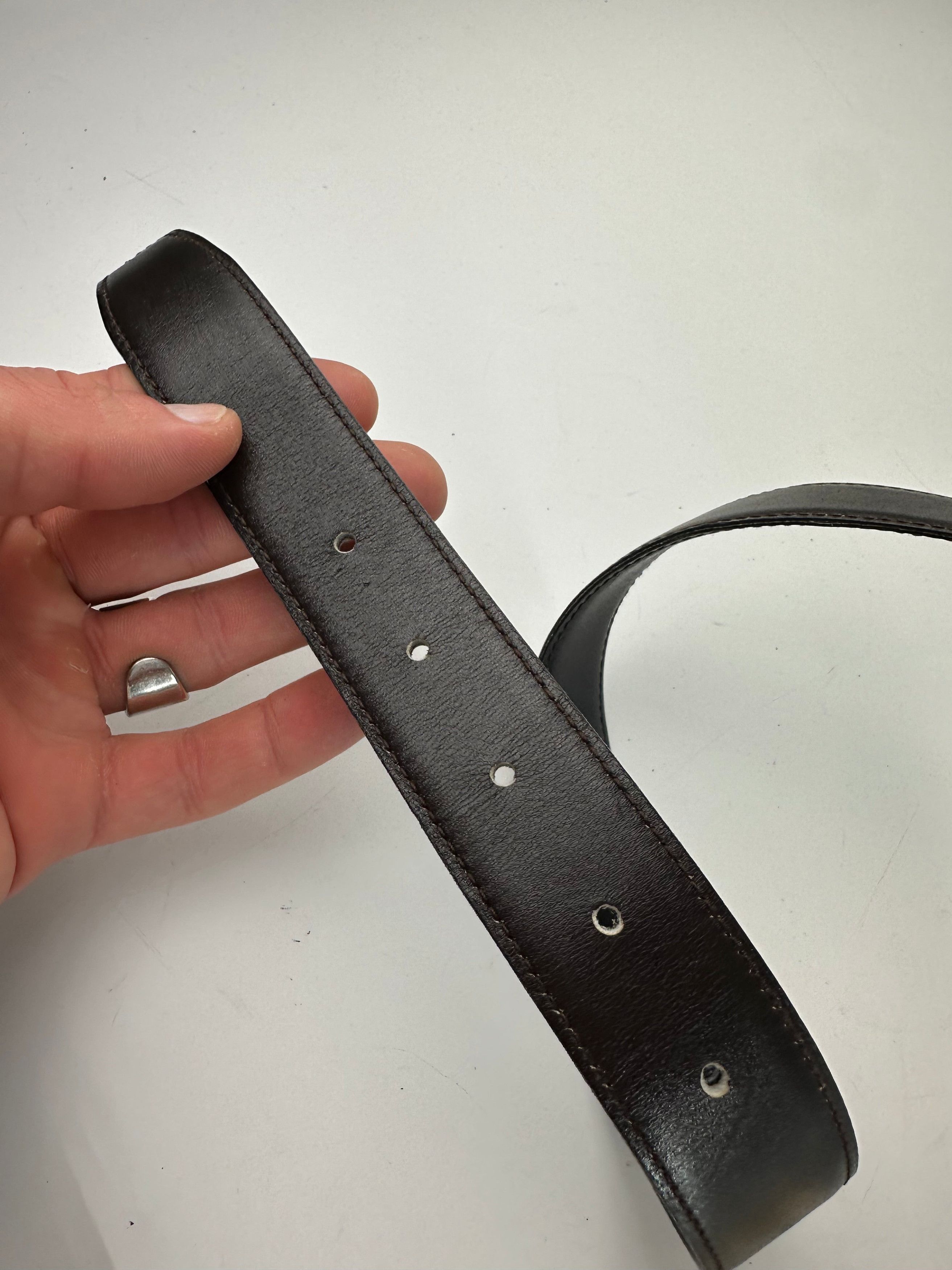 Gucci Vintage GG Leather Belt Brown Size ONE SIZE - 6 Thumbnail