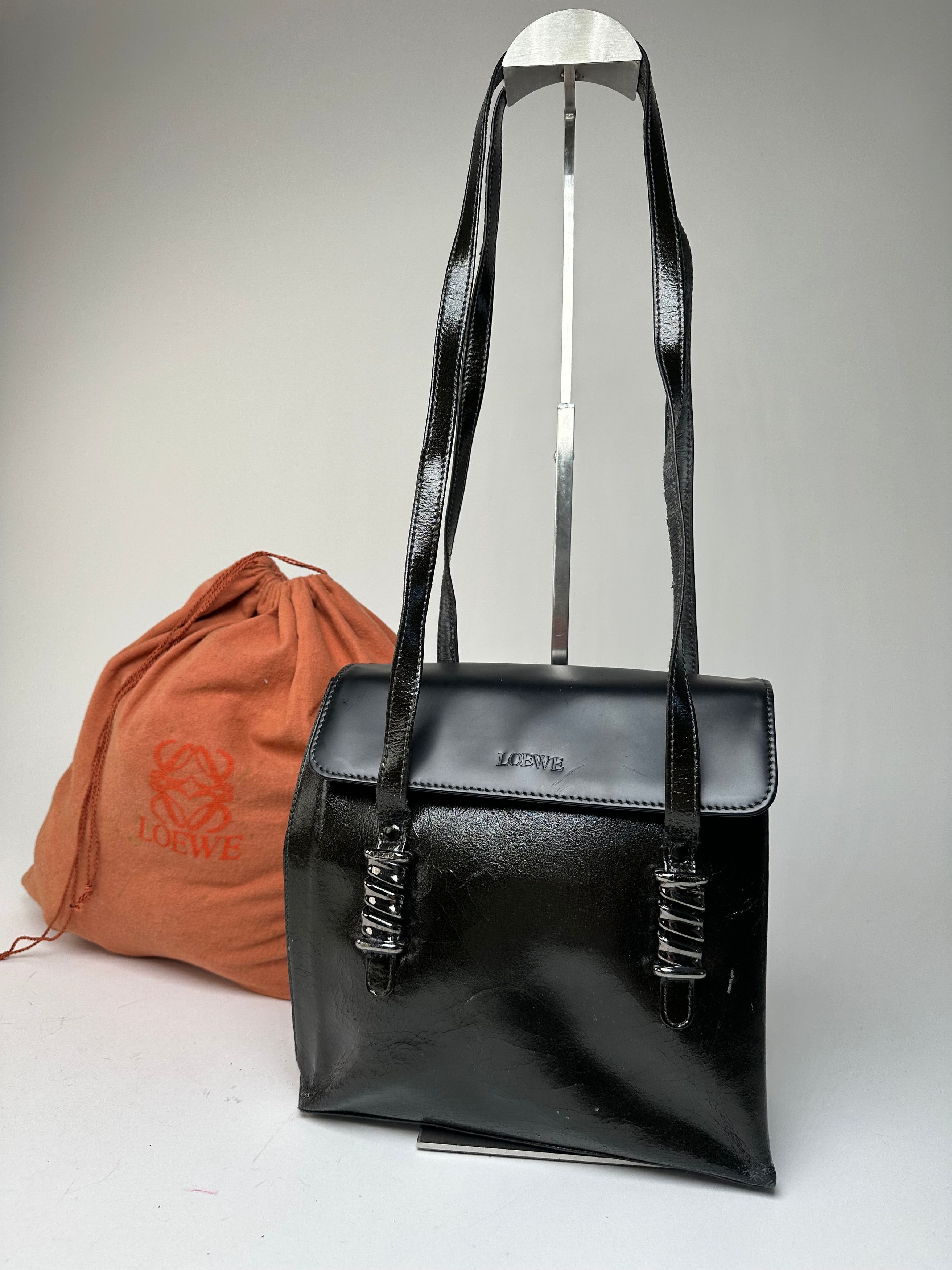 Loewe Vintage Madrid Leather Handbag Black Size ONE SIZE - 7 Thumbnail