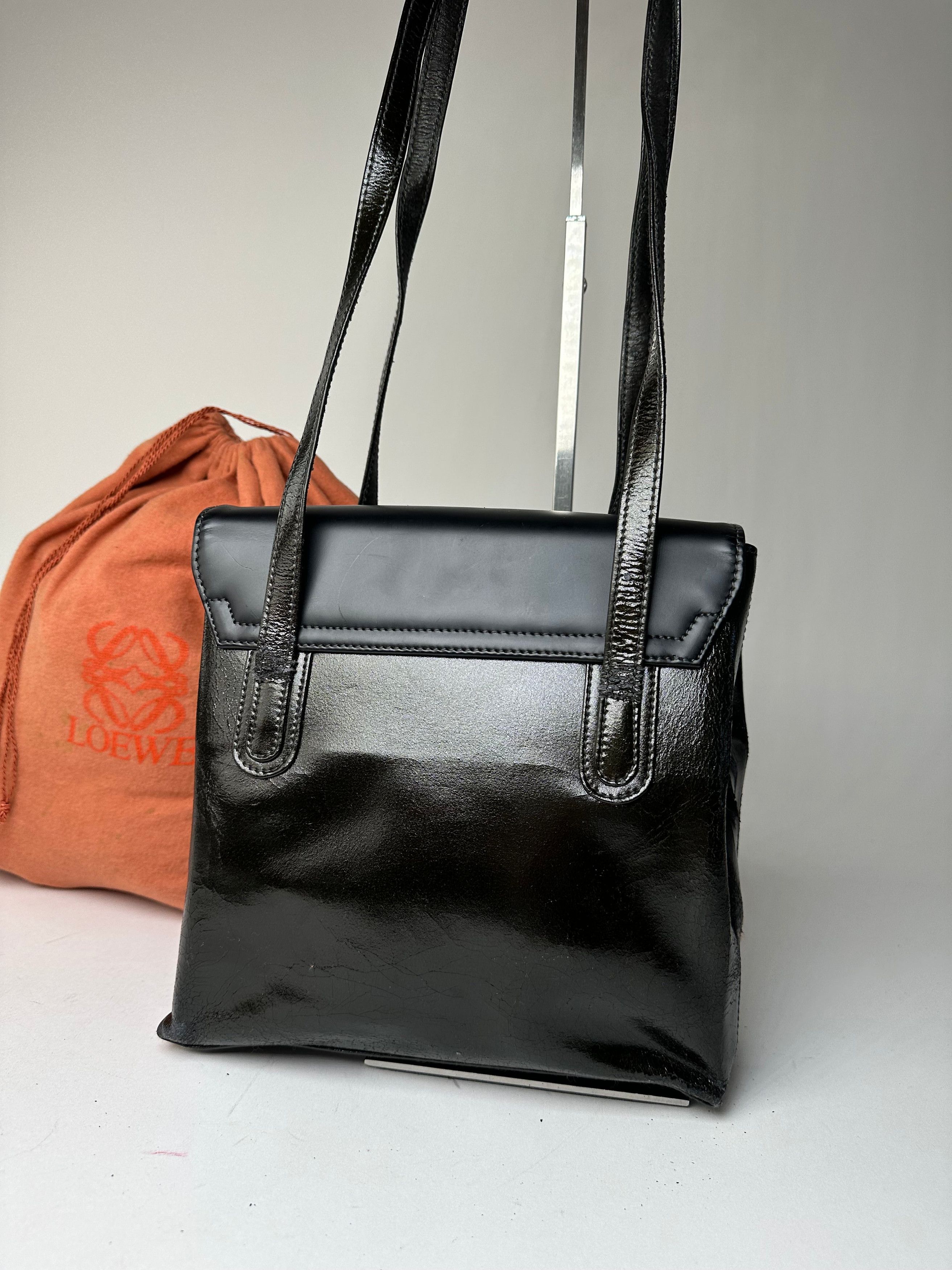 Loewe Vintage Madrid Leather Handbag Black Size ONE SIZE - 10 Thumbnail