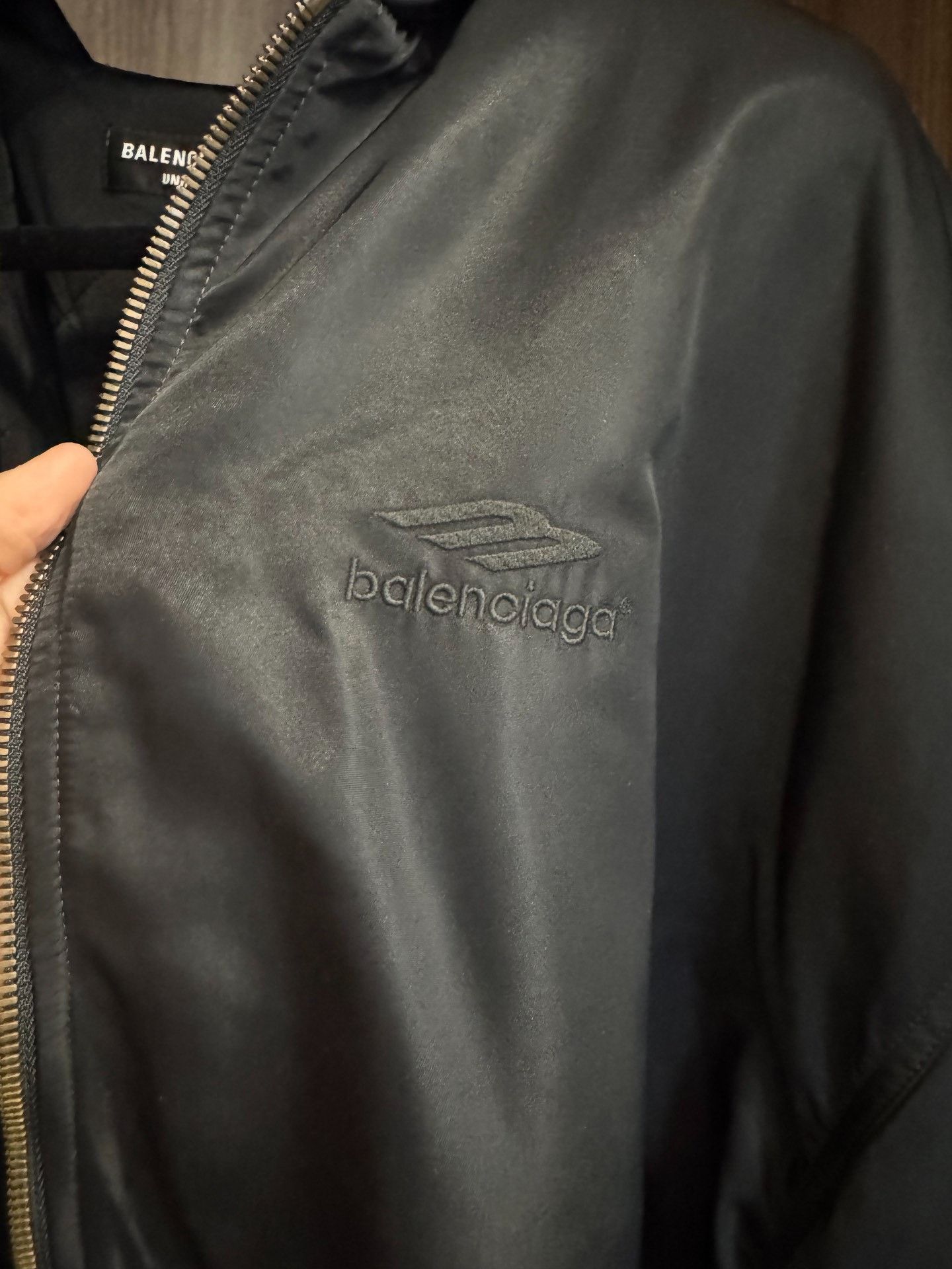 Balenciaga Balenciaga Nylon Satin Zip Hooded Jacket Size US S / EU 44-46 / 1 - 2 Thumbnail