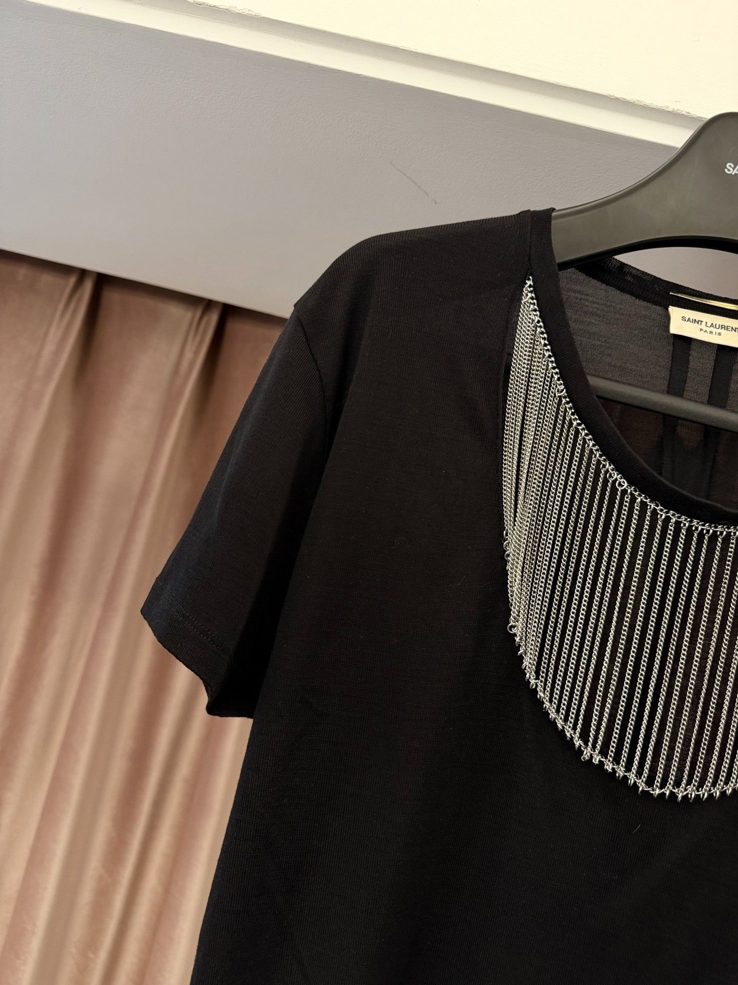 Hedi Slimane Saint Laurent 13FW Black Chain Short-Sleeve Size US S / EU 44-46 / 1 - 2 Thumbnail