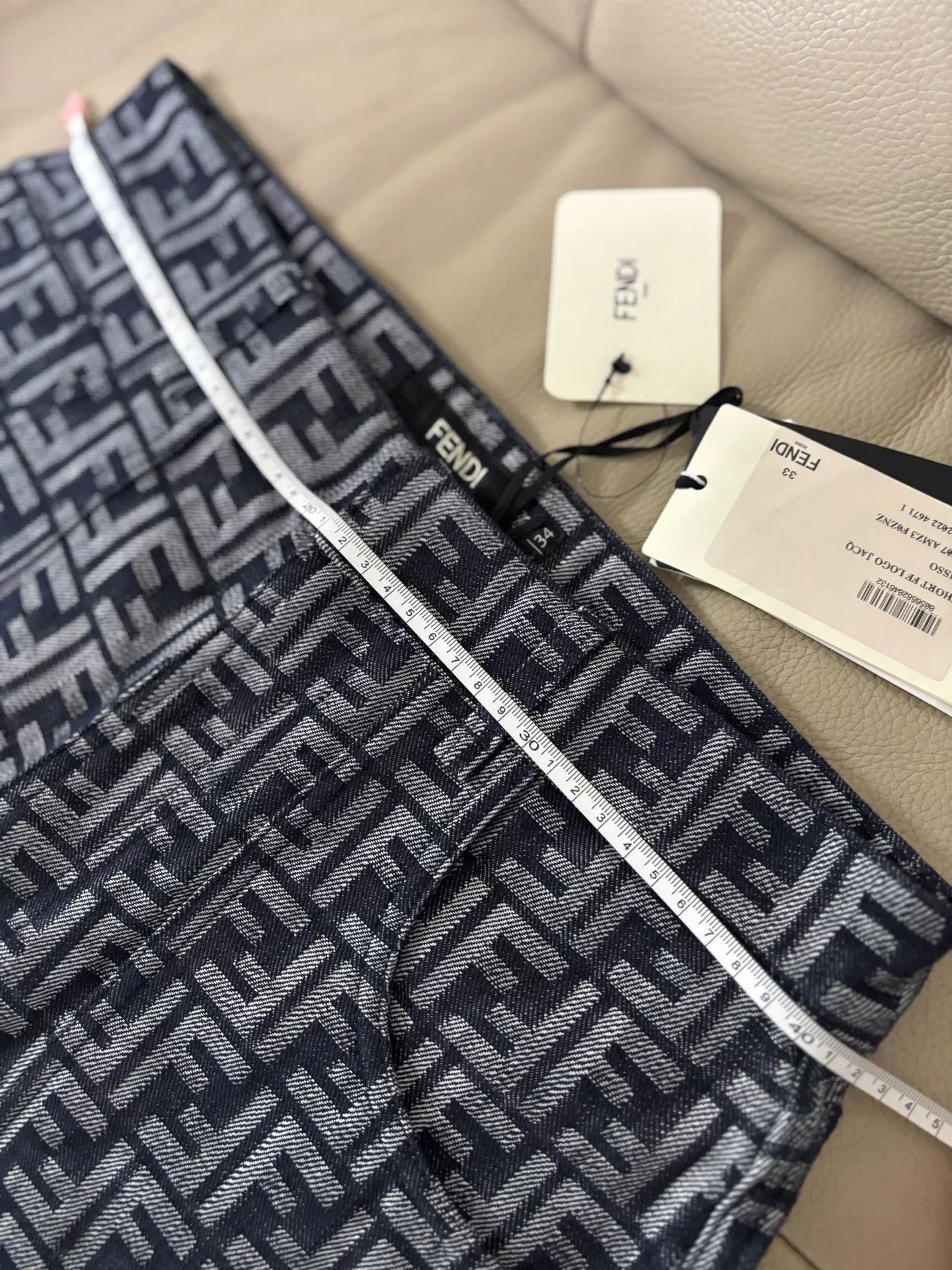 Fendi FENDI SS23 FF Print Denim Shorts Size US 33 - 5 Thumbnail