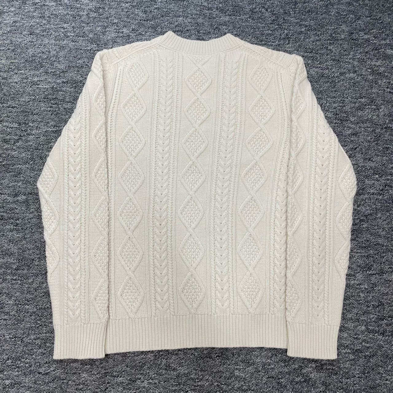 Prada Prada White Cable-Knit Crewneck Sweater Size US M / EU 48-50 / 2 - 2 Thumbnail