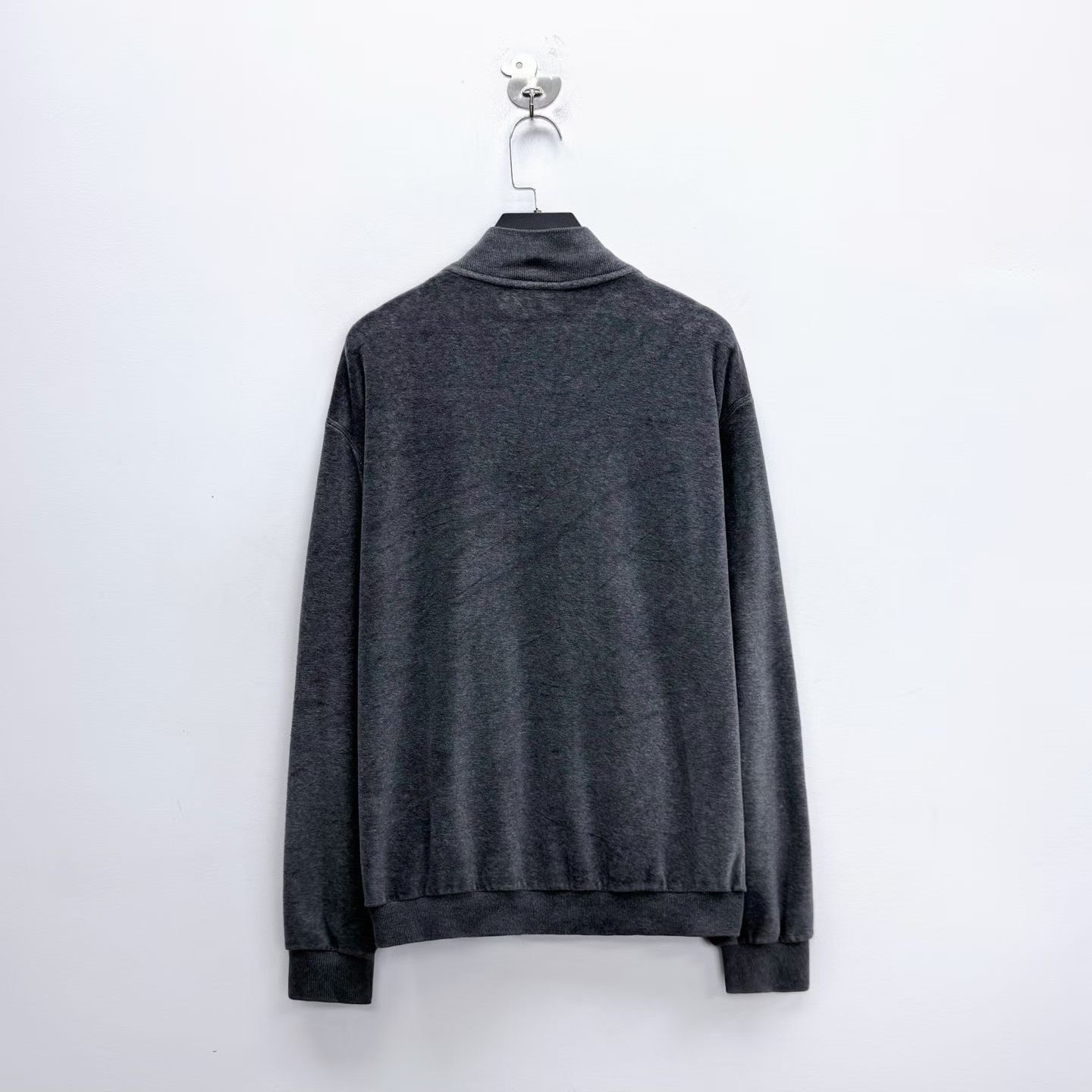 Ermenegildo Zegna Ermenegildo Zegna Gray Velvet Zipper Jacket Size US L / EU 52-54 / 3 - 2 Thumbnail
