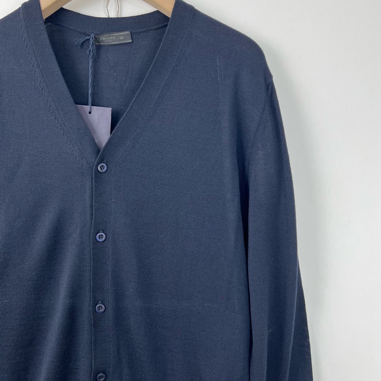 Prada Prada Dark Blue V-Neck Knit Cardigan Size US M / EU 48-50 / 2 - 5 Thumbnail