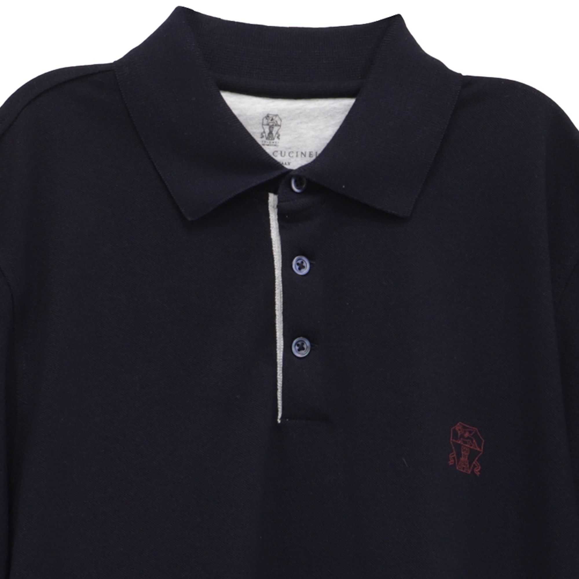 Brunello Cucinelli Brunello Cucinelli Logo Embroidered Polo Shirt in Navy Blue Size US XS / EU 42 / 0 - 2 Thumbnail