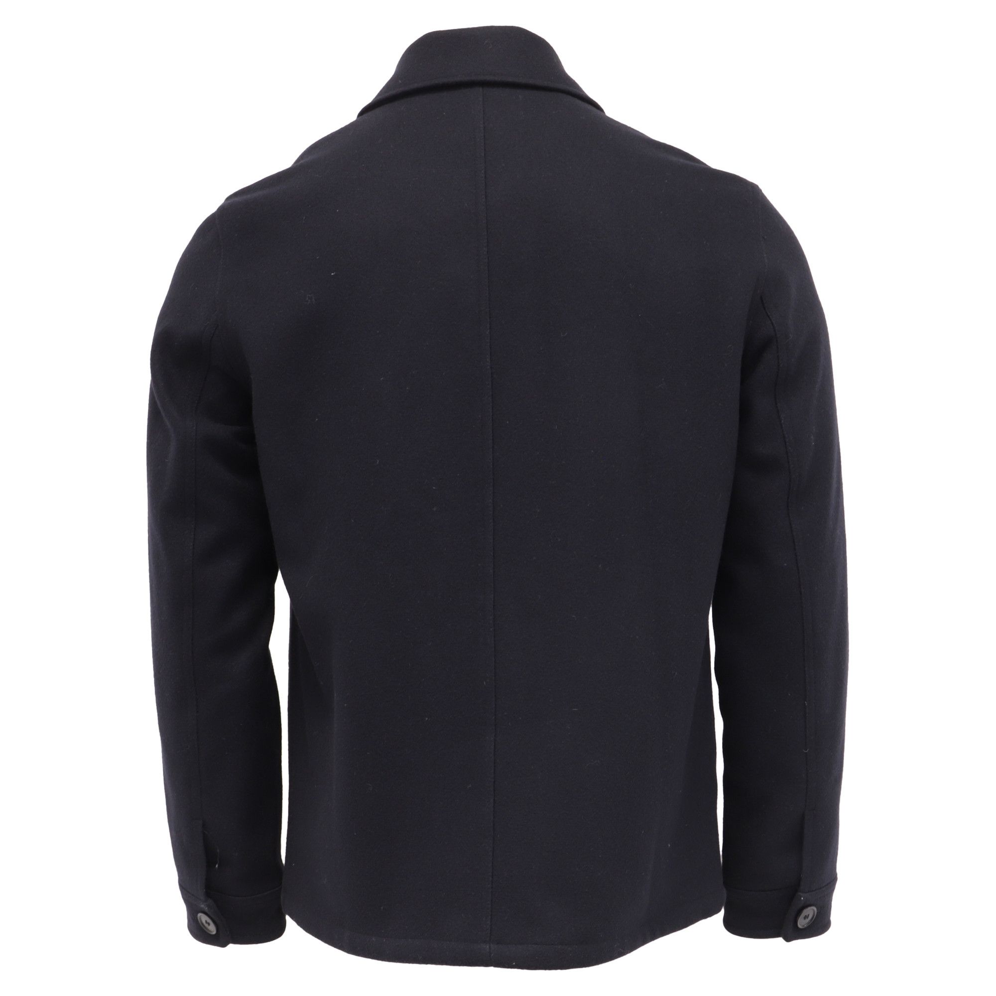 Sandro Sandro Button-Down Jacket with Pockets in Navy Blue Wool Size US M / EU 48-50 / 2 - 4 Thumbnail