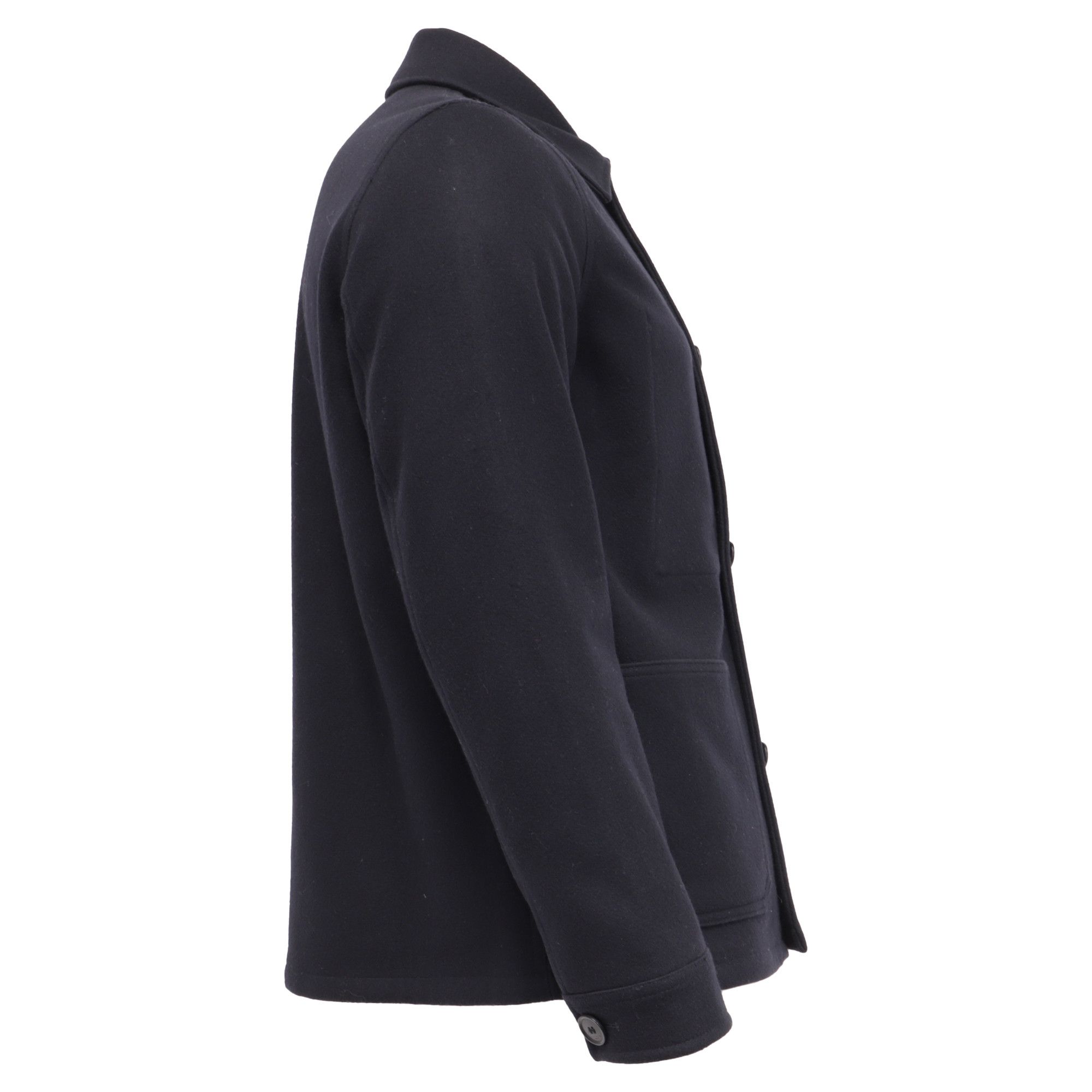 Sandro Sandro Button-Down Jacket with Pockets in Navy Blue Wool Size US M / EU 48-50 / 2 - 3 Thumbnail