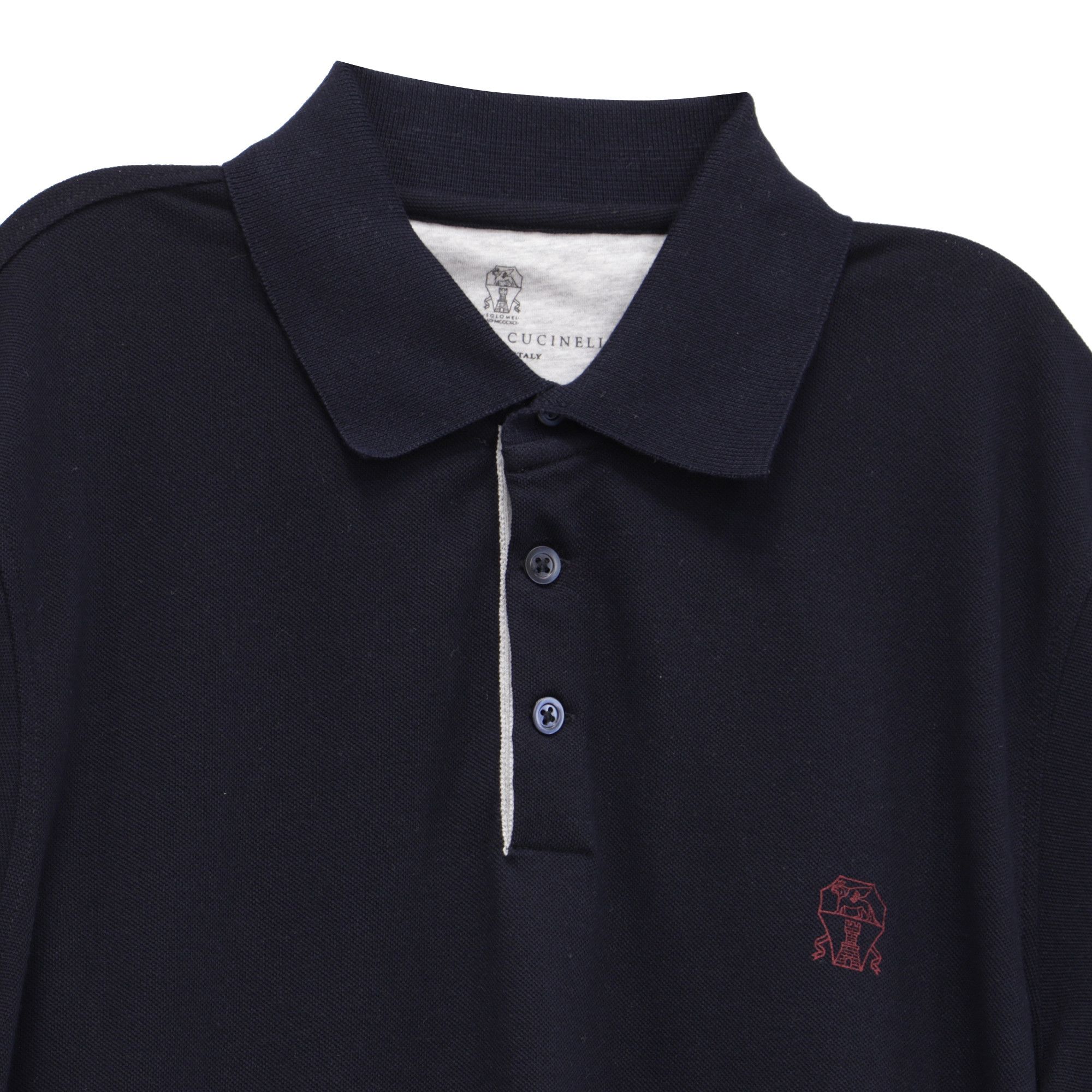 Brunello Cucinelli Brunello Cucinelli Logo Embroidered Polo Shirt in Navy Blue Size US XS / EU 42 / 0 - 2 Thumbnail