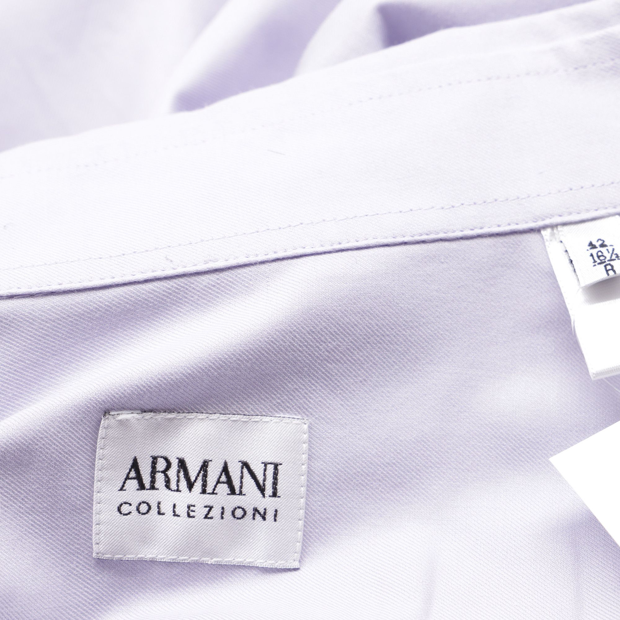 Armani Armani Collezioni Button Down Shirt in Purple Cotton Size US M / EU 48-50 / 2 - 5 Thumbnail