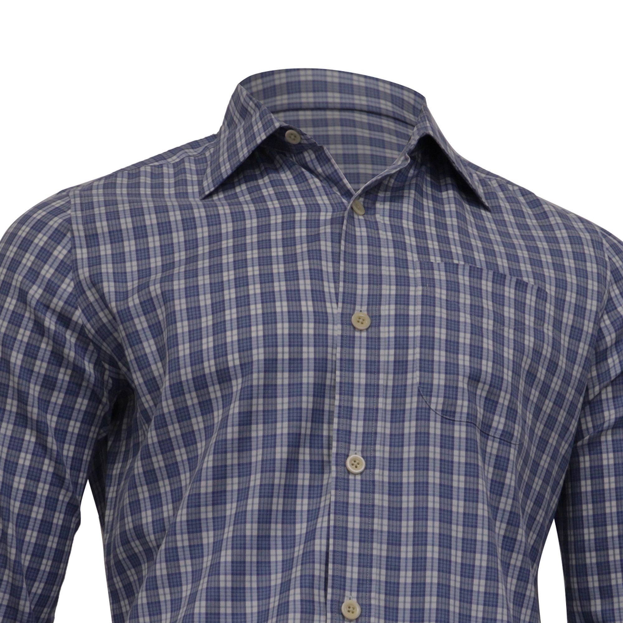 Tom Ford Tom Ford Plaid Button Down Shirt in Light Blue Cotton Size US S / EU 44-46 / 1 - 2 Thumbnail