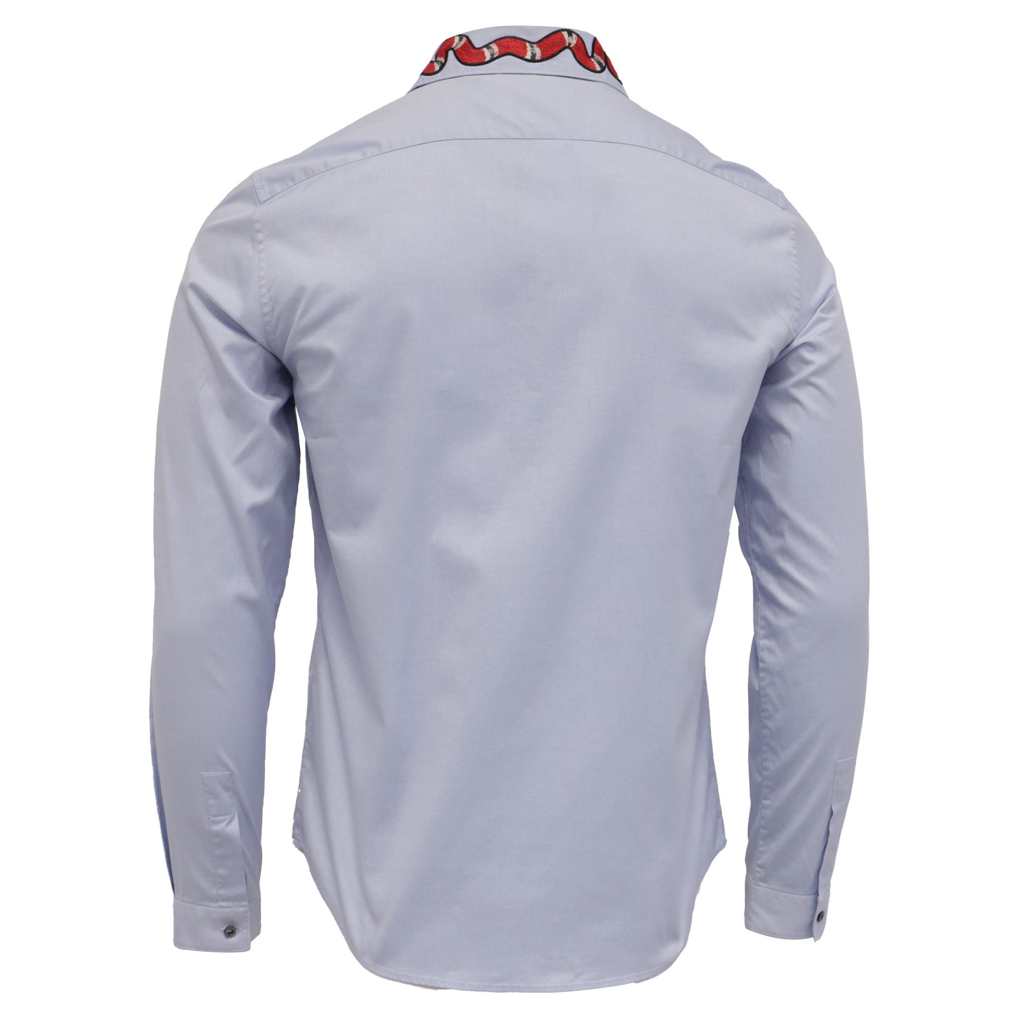 Gucci Gucci Kingsnake Embroidered Shirt in Blue Cotton Size US M / EU 48-50 / 2 - 4 Thumbnail