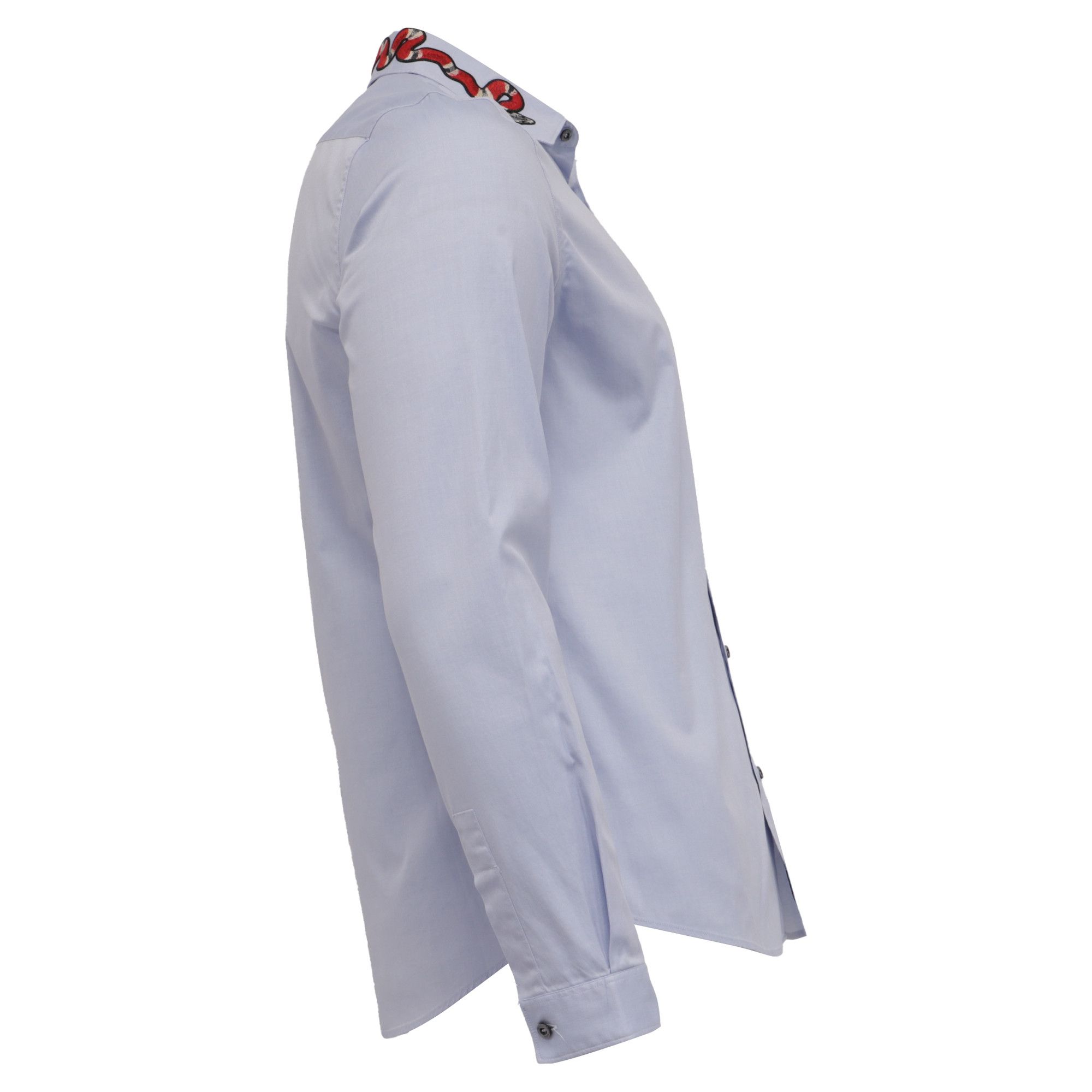 Gucci Gucci Kingsnake Embroidered Shirt in Blue Cotton Size US M / EU 48-50 / 2 - 3 Thumbnail
