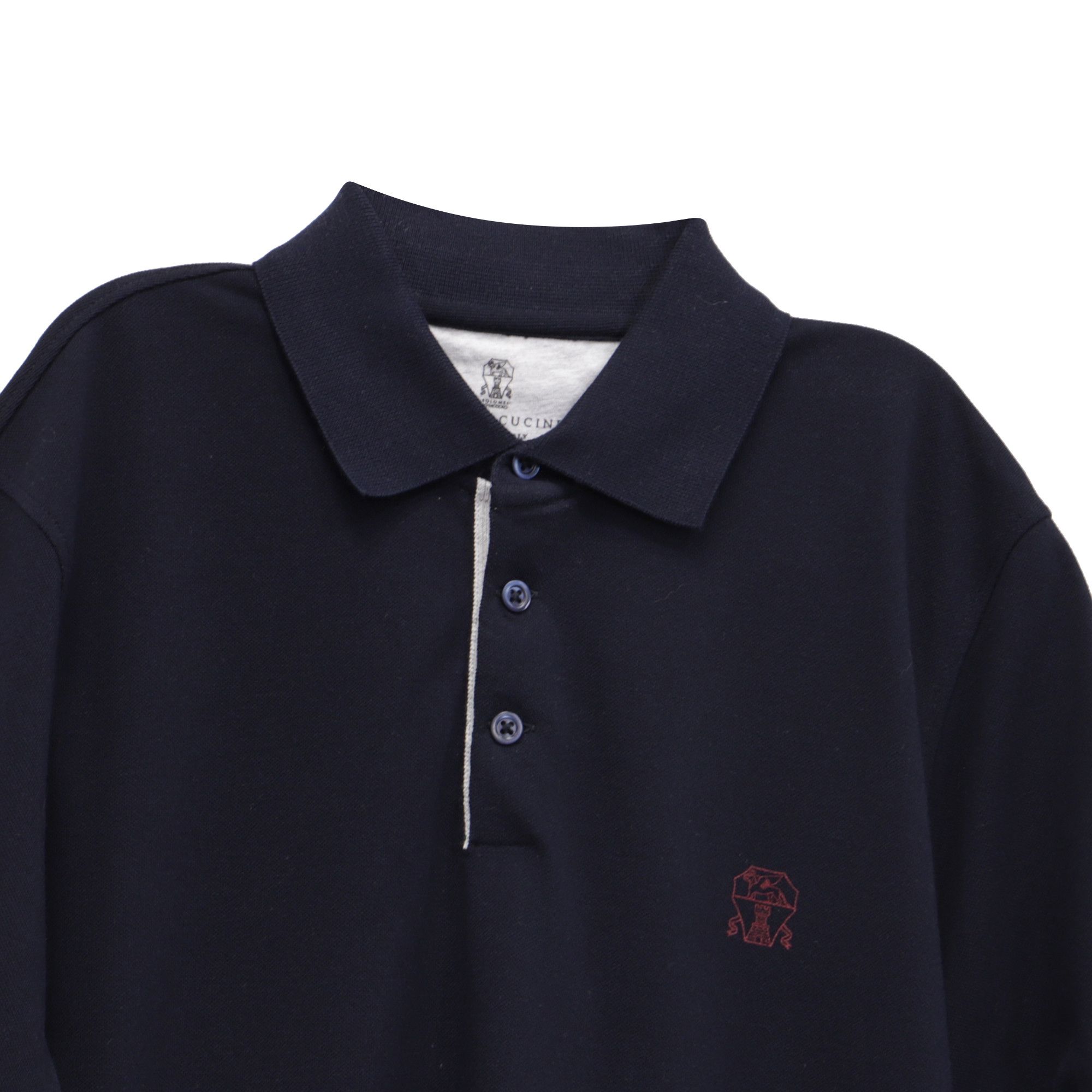 Brunello Cucinelli Brunello Cucinelli Logo Embroidered Polo Shirt in Navy Blue Size US XS / EU 42 / 0 - 2 Thumbnail