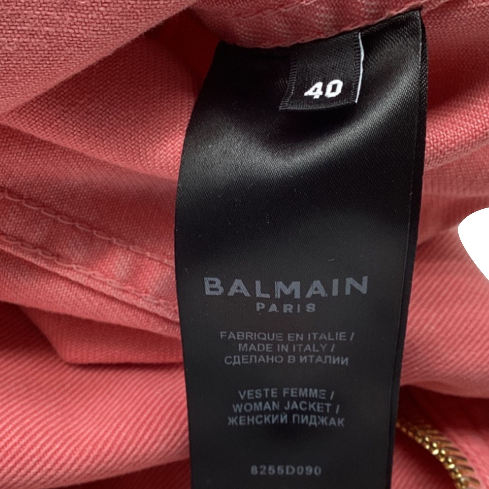 Balmain Balmain Belted Cropped Denim Jacket in Pink Cotton Size XXS / US 00 / IT 34 - 6 Thumbnail