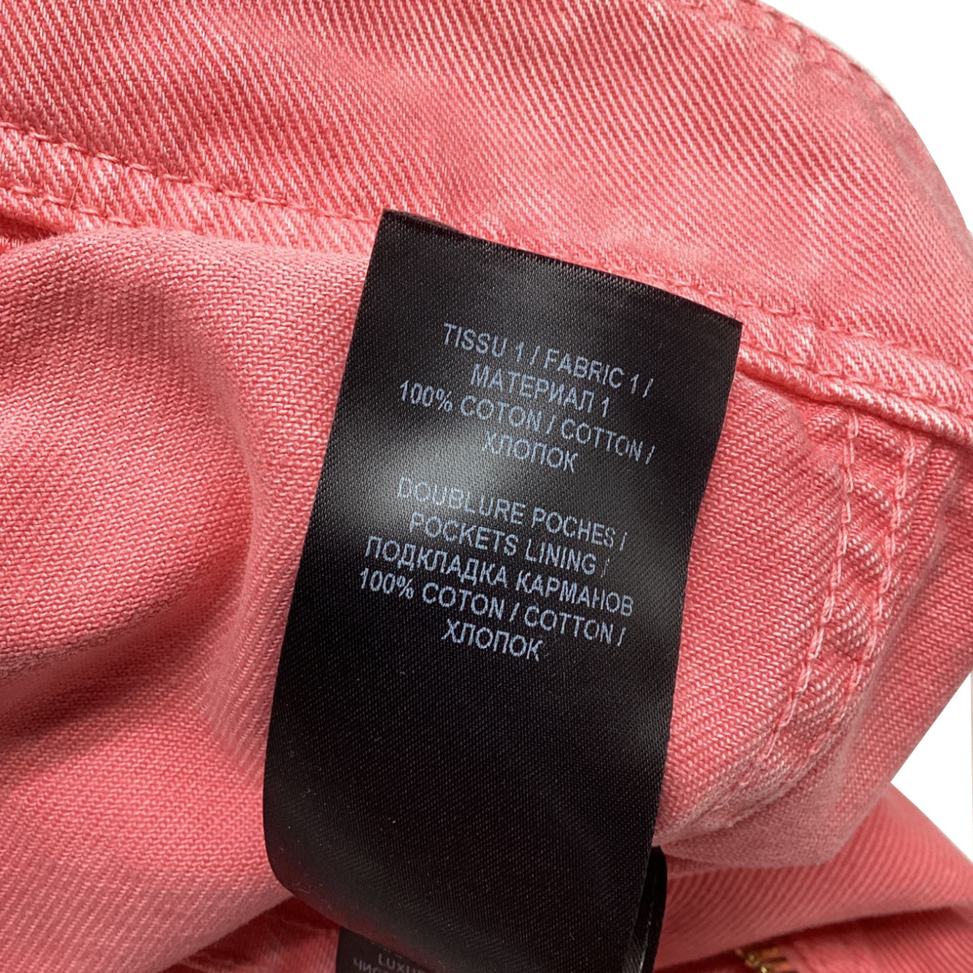Balmain Balmain Belted Cropped Denim Jacket in Pink Cotton Size XXS / US 00 / IT 34 - 7 Thumbnail