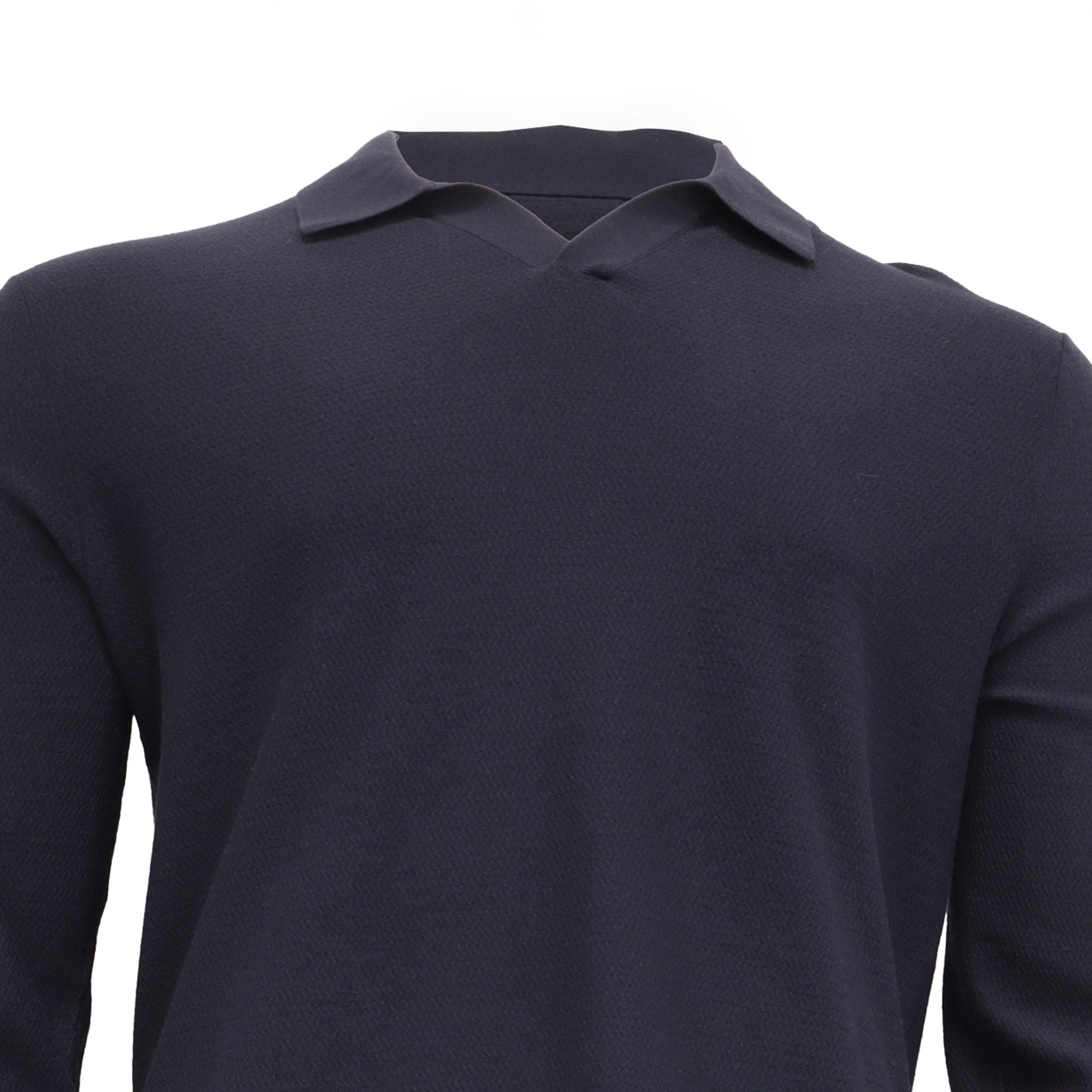 Theory Theory Knitted Collared Sweater in Navy Blue Viscose Size US M / EU 48-50 / 2 - 2 Thumbnail