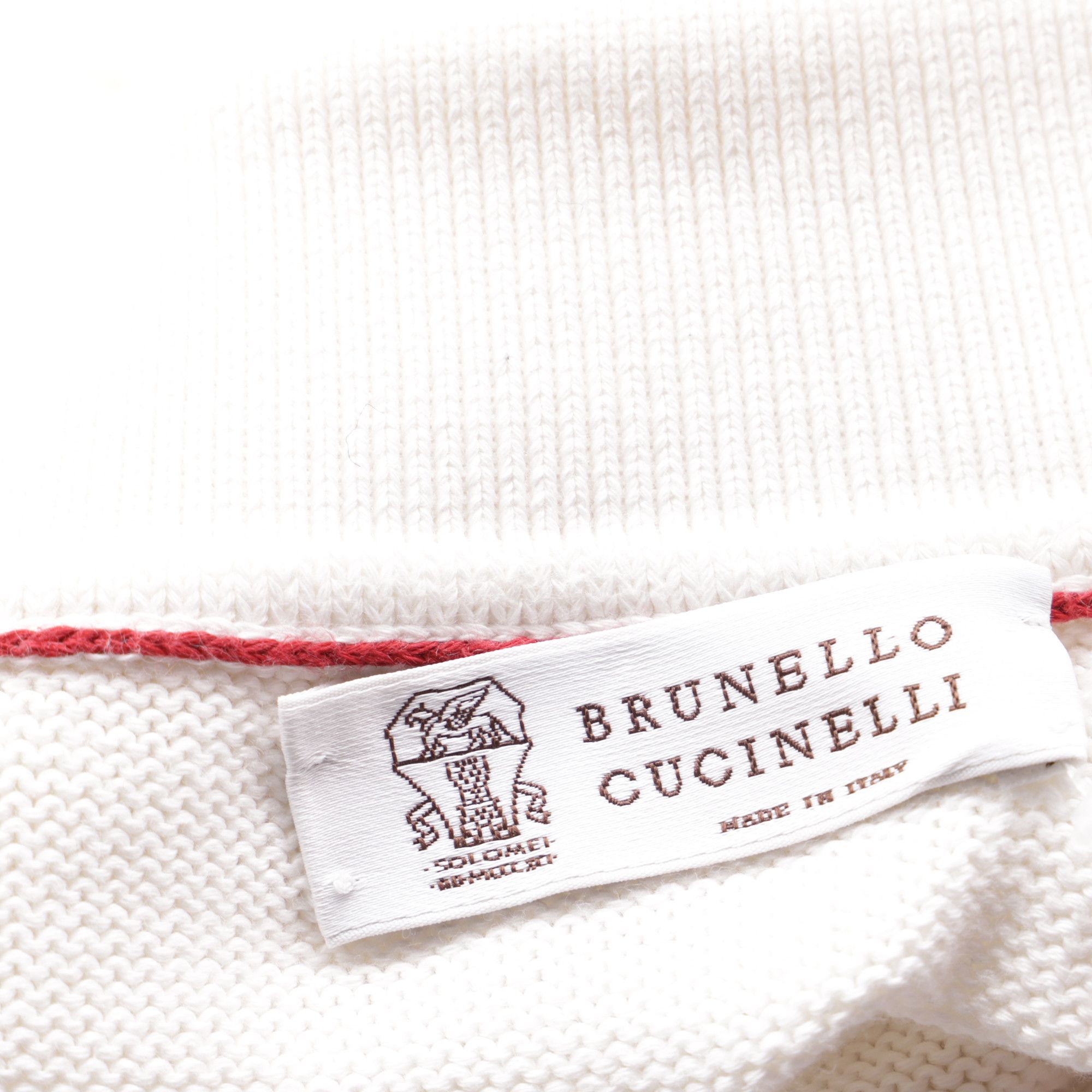 Brunello Cucinelli Brunello Cucinelli Knitted Long Sleeve Polo Sweater in Whit Size US XXL / EU 58 / 5 - 5 Thumbnail