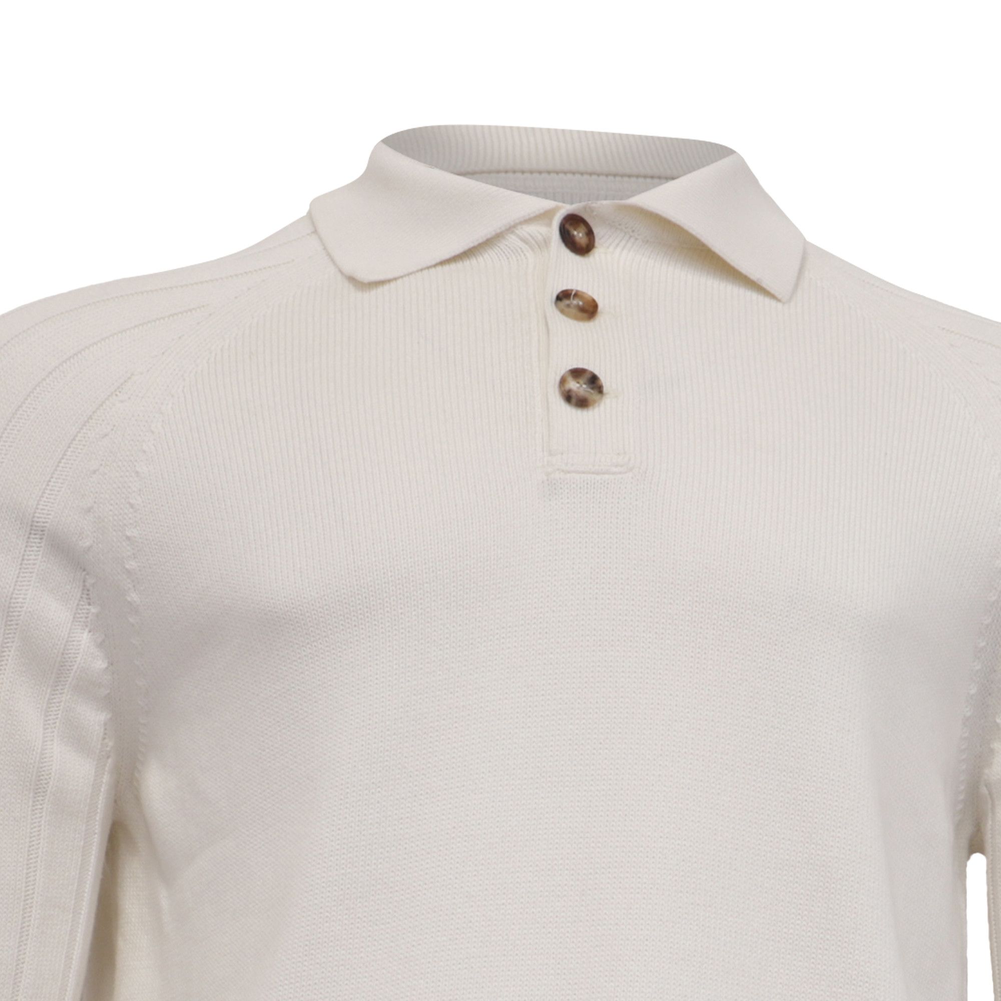 Brunello Cucinelli Brunello Cucinelli Knitted Long Sleeve Polo Sweater in Whit Size US XXL / EU 58 / 5 - 2 Thumbnail
