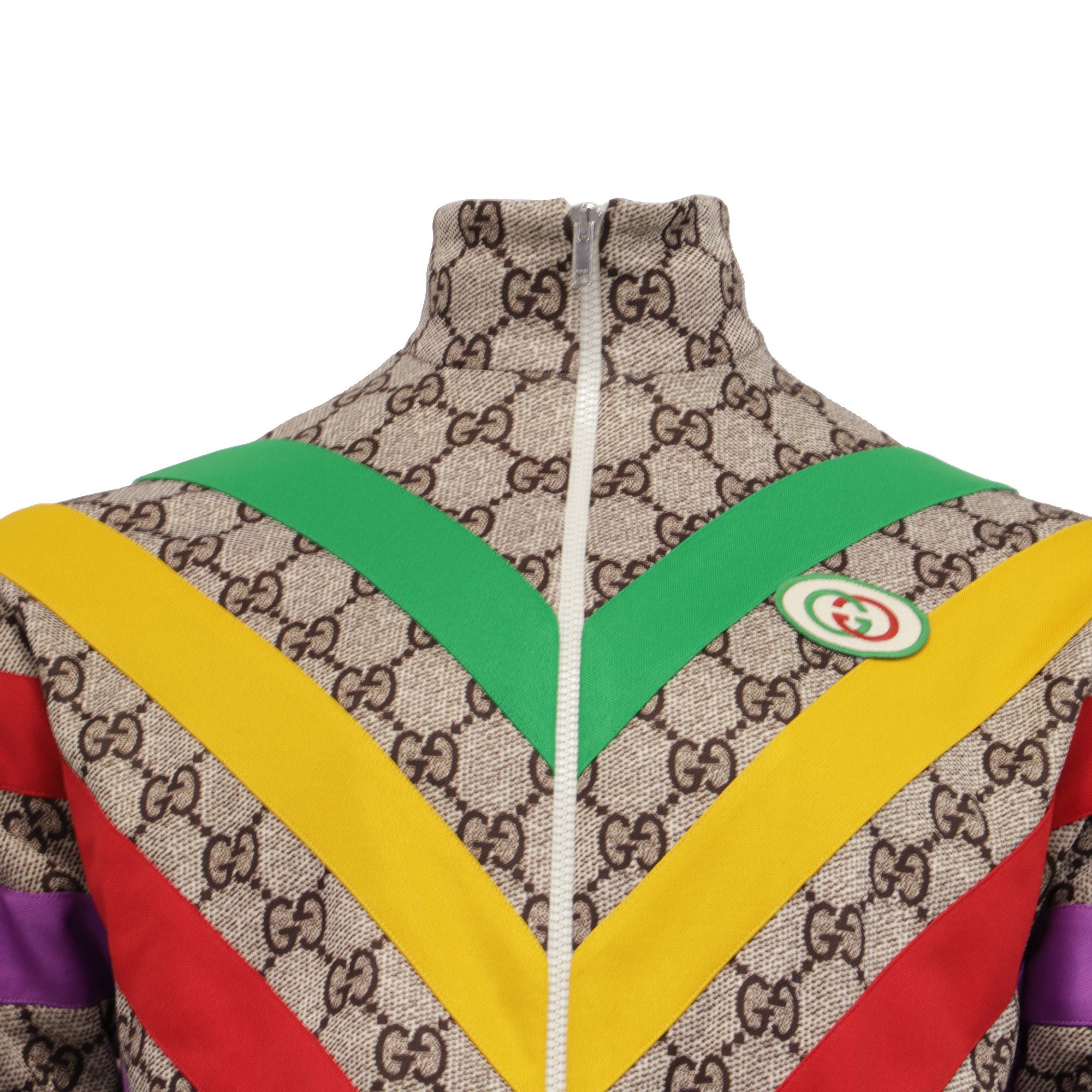 Gucci Gucci GG Rainbow Jersey Zip-Up Jacket in Multicolor Polyeste Size US M / EU 48-50 / 2 - 2 Thumbnail