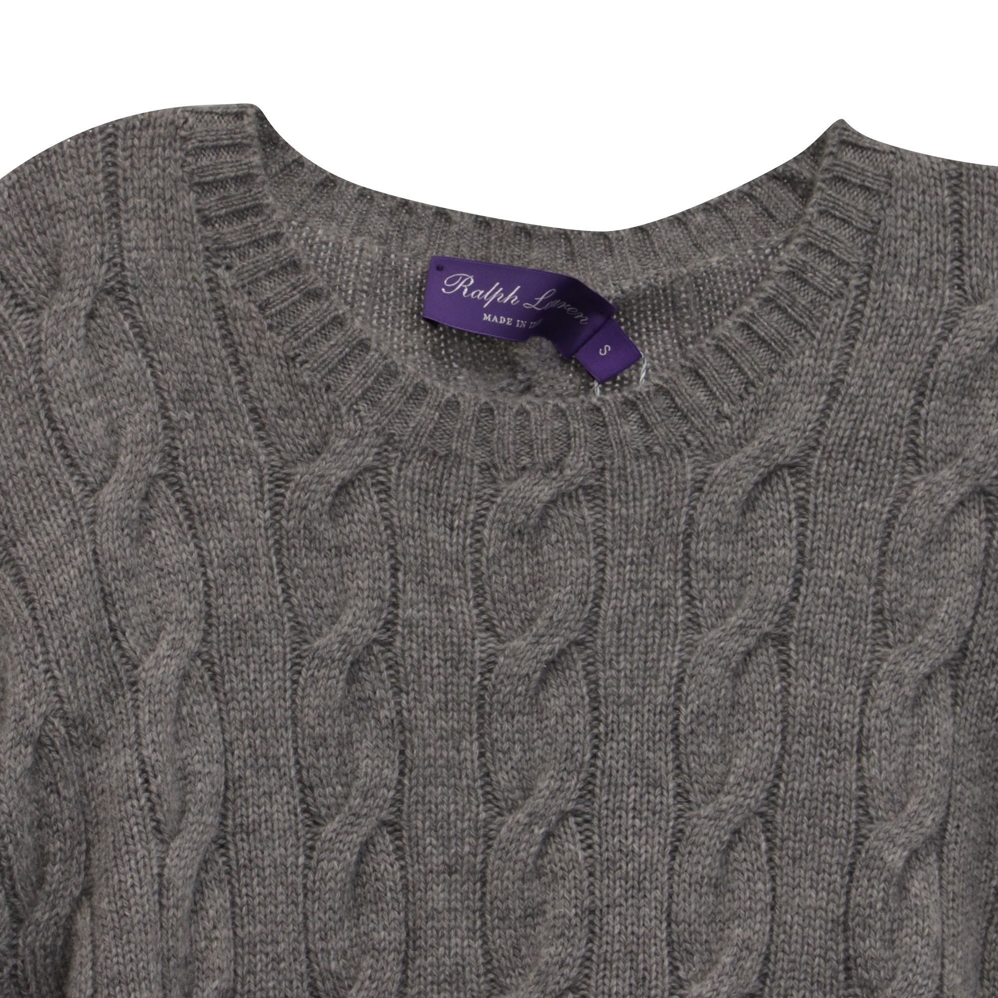 Ralph Lauren Ralph Lauren Purple Label Cable Knit Sweater in Grey Cashmer Size US S / EU 44-46 / 1 - 2 Thumbnail