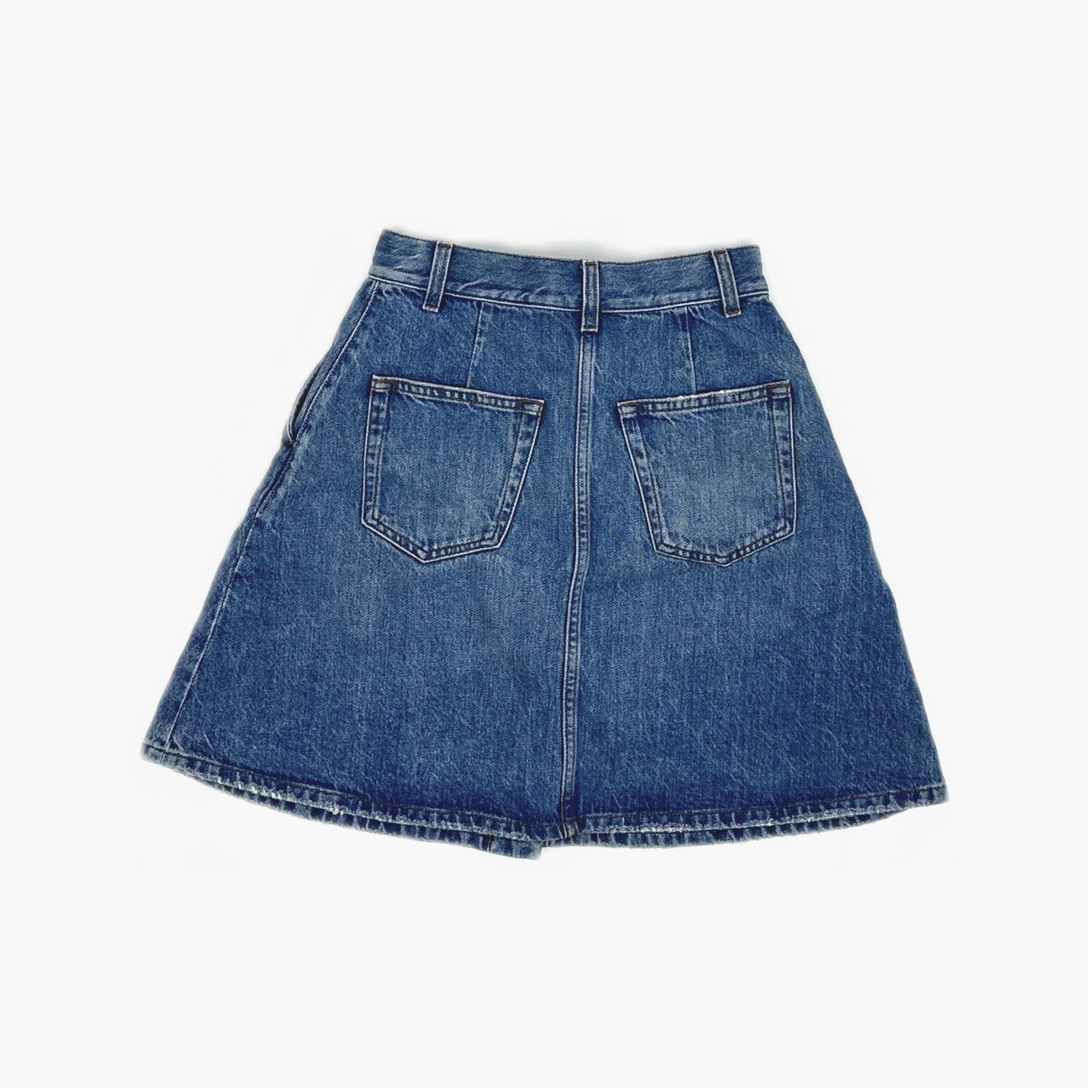 Gucci Gucci Apple Logo Patch Denim Mini Skirt Size 38 Size 26" / US 2 / IT 38 - 2 Thumbnail