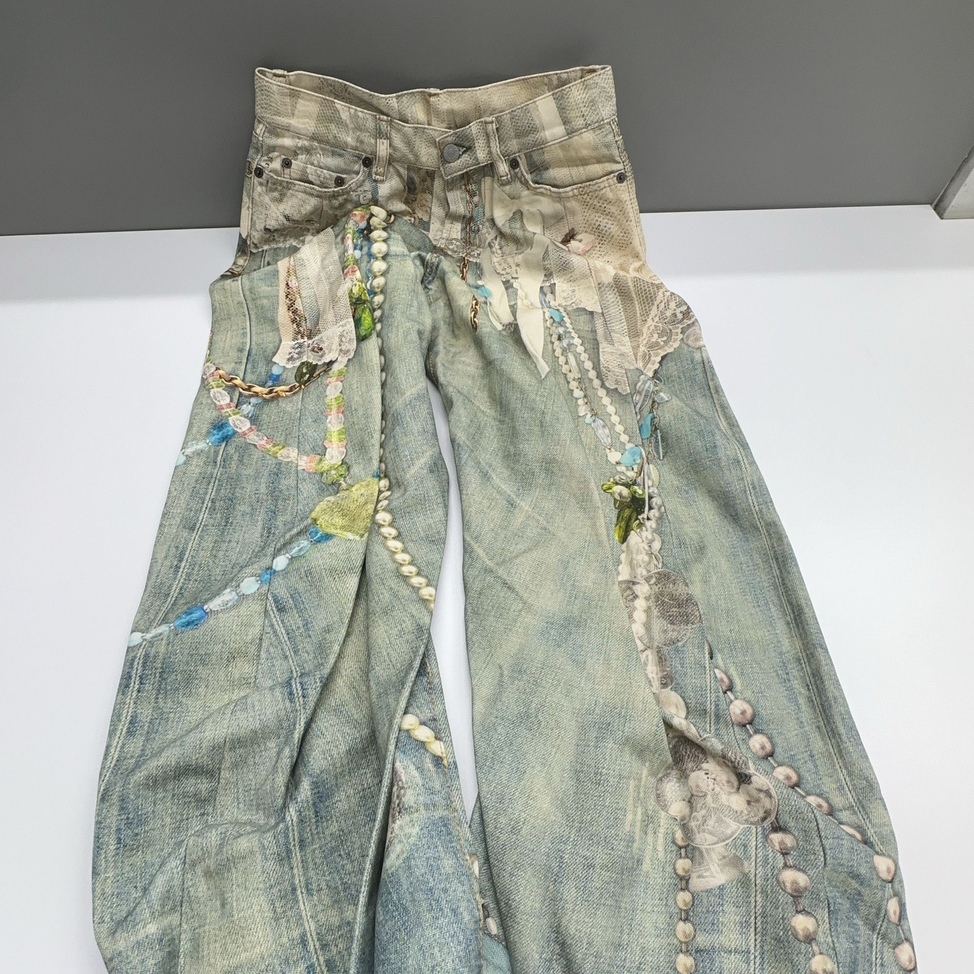 Acne Studios Acne Studios Lace Print Jeans Size 32 Size 24" / US 00 / IT 34 - 6 Thumbnail