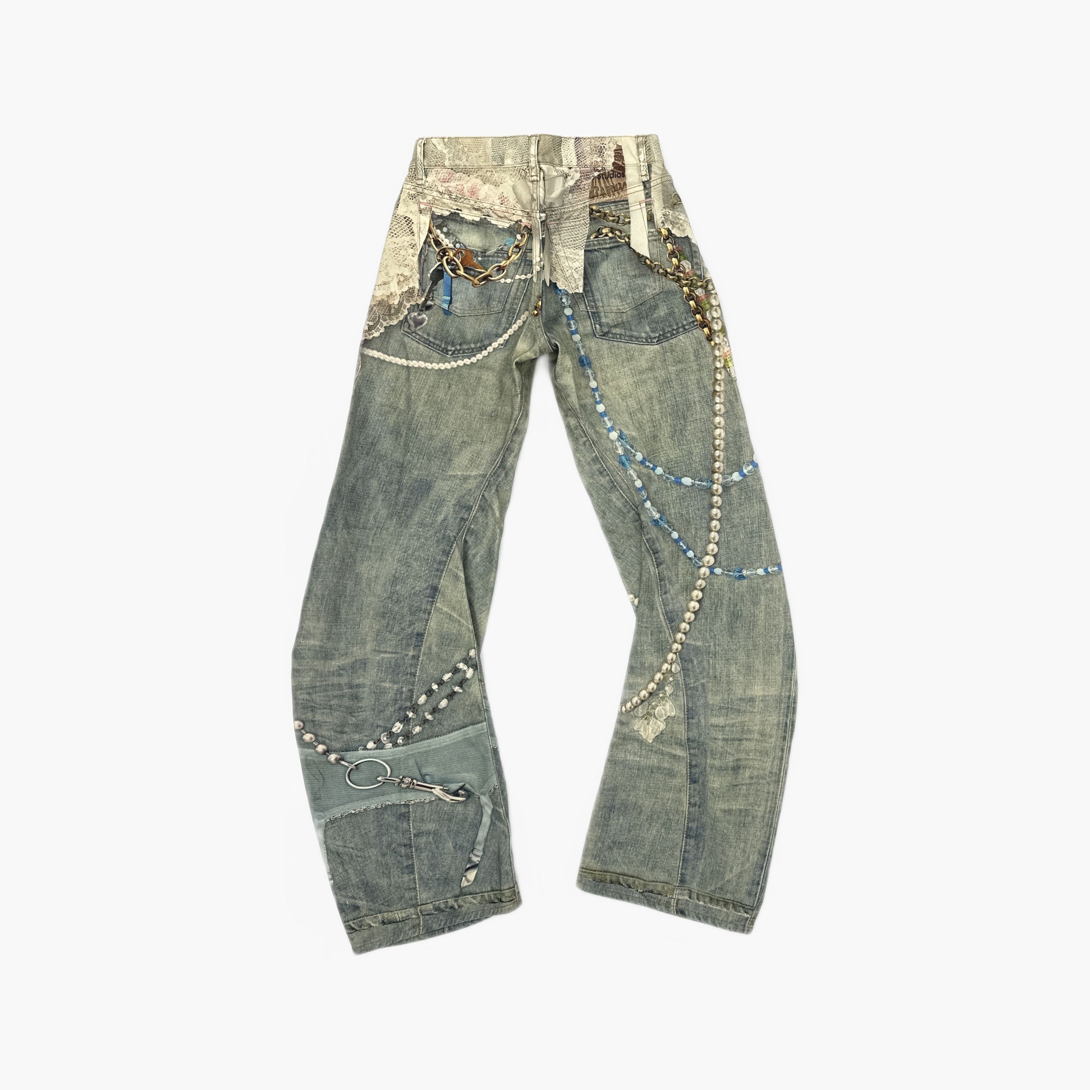 Acne Studios Acne Studios Lace Print Jeans Size 32 Size 24" / US 00 / IT 34 - 2 Thumbnail