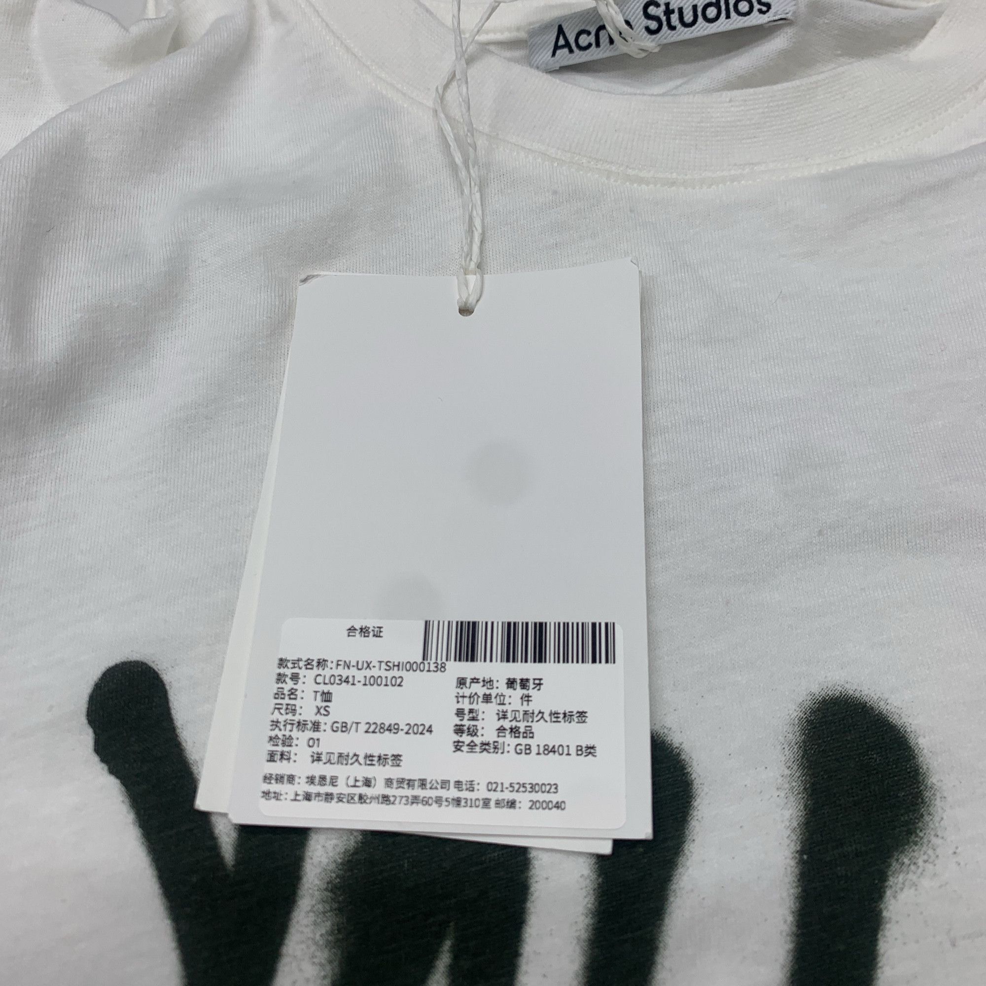 Acne Studios Acne Studios Letter Long Sleeve T-Shirt White XS Size US XS / EU 42 / 0 - 4 Thumbnail