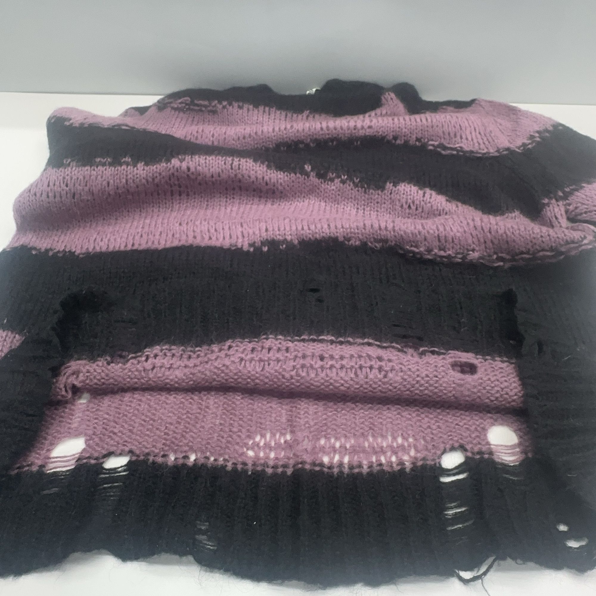 Acne Studios Acne Studios Distressed Striped Mohair Sweater Size S Size S / US 4 / IT 40 - 9 Thumbnail