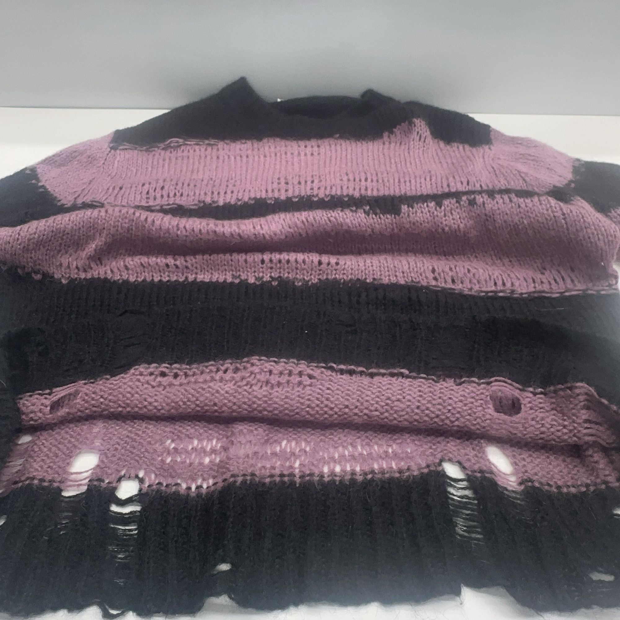 Acne Studios Acne Studios Distressed Striped Mohair Sweater Size S Size S / US 4 / IT 40 - 7 Thumbnail