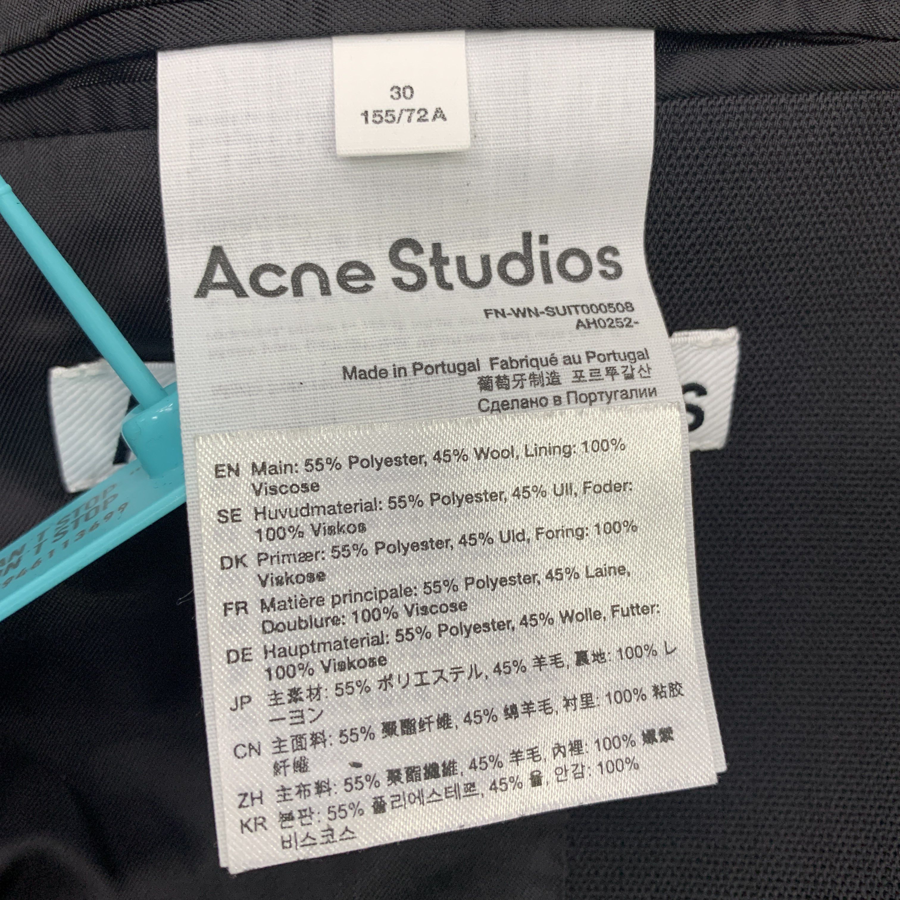 Acne Studios Acne Studios Wool Blend Single Breasted Blazer Black XXS Size XXS / US 00 / IT 34 - 2 Thumbnail