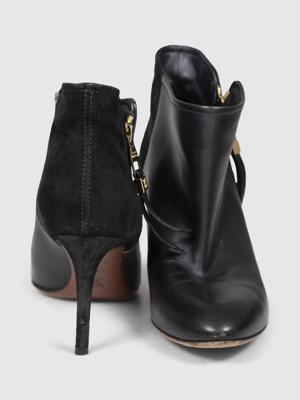Louis Vuitton Black Leather Ankle Heeled Boots Size US 9 / IT 39 - 3 Thumbnail