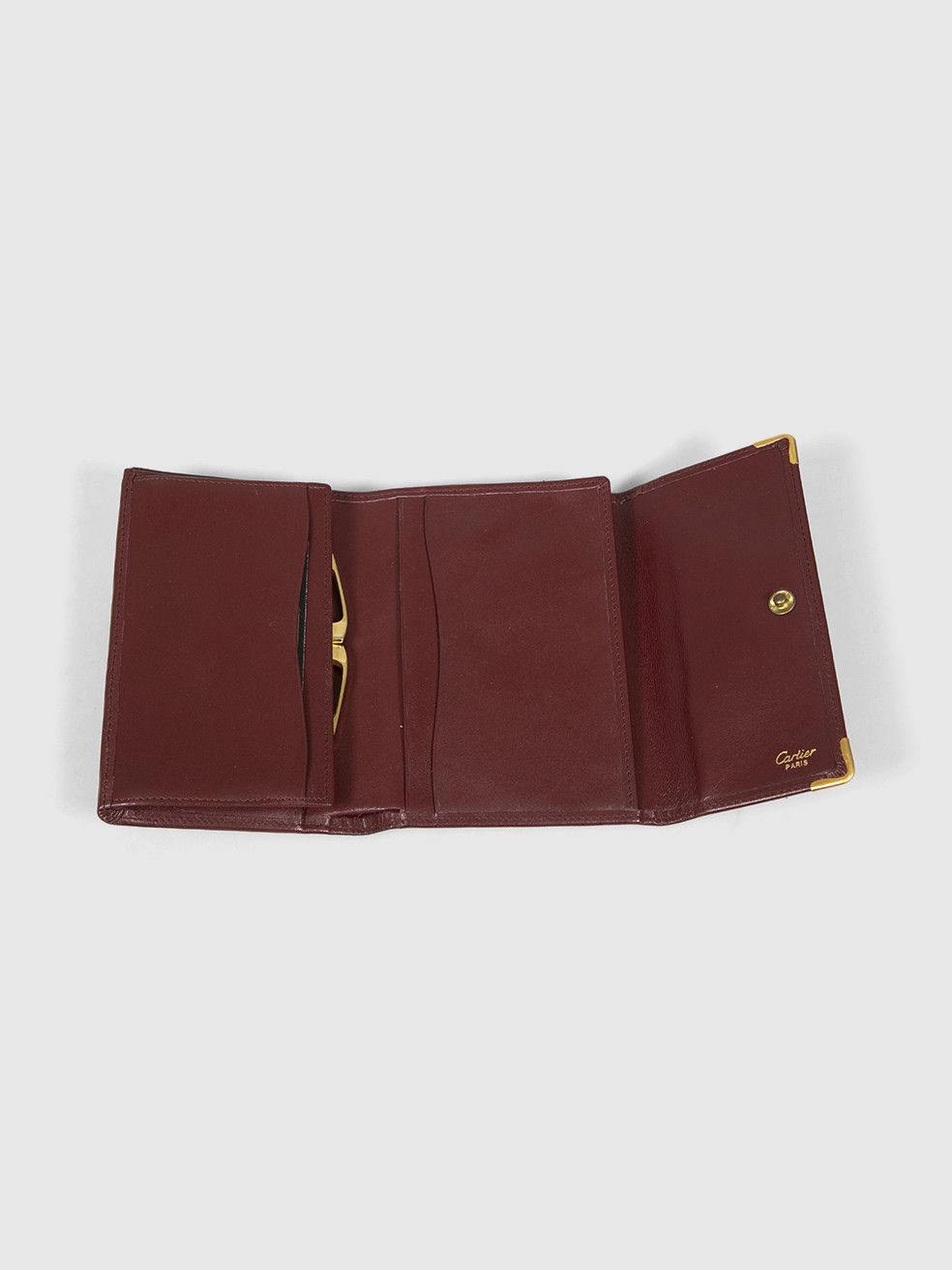 Cartier Bordeaux Leather Must de Cartier Tri Fold Wallet Size ONE SIZE - 6 Thumbnail