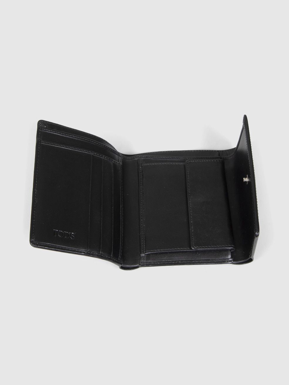 Tod's Black Leather Tri Fold Wallet Size ONE SIZE - 6 Thumbnail