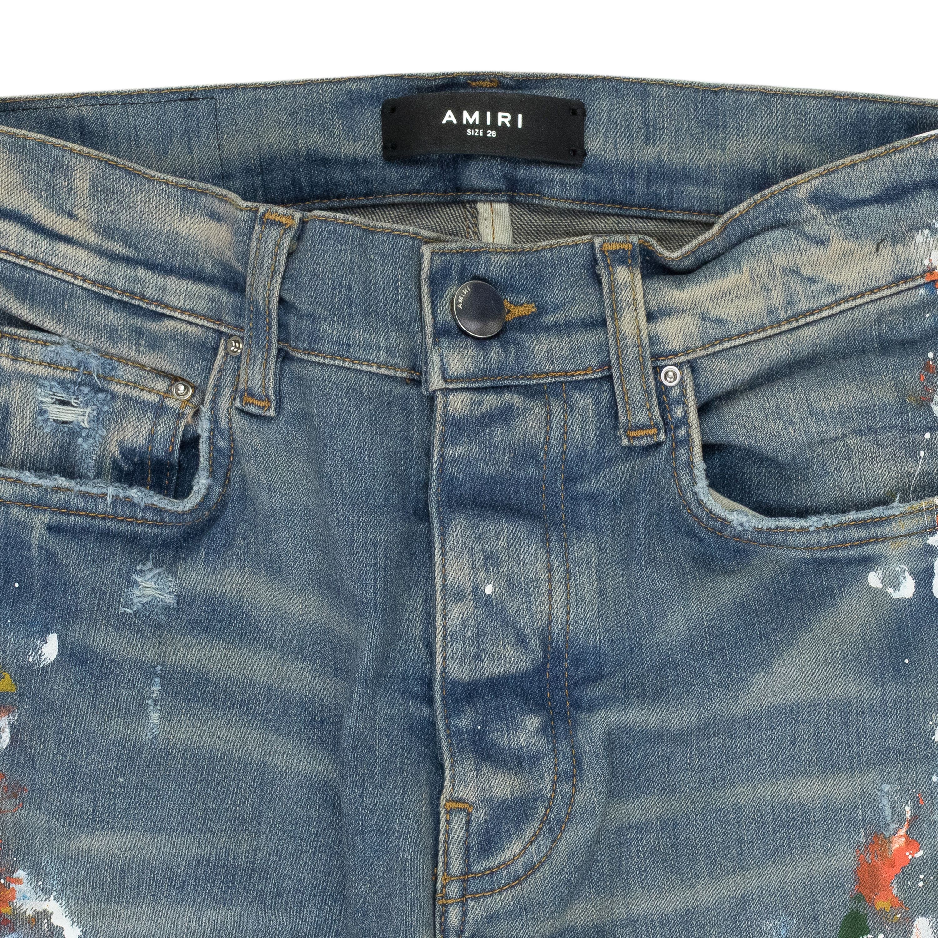 Amiri Amiri Blue Painter Skinny Jeans SIZE 36 Size US 36 / EU 52 - 3 Thumbnail