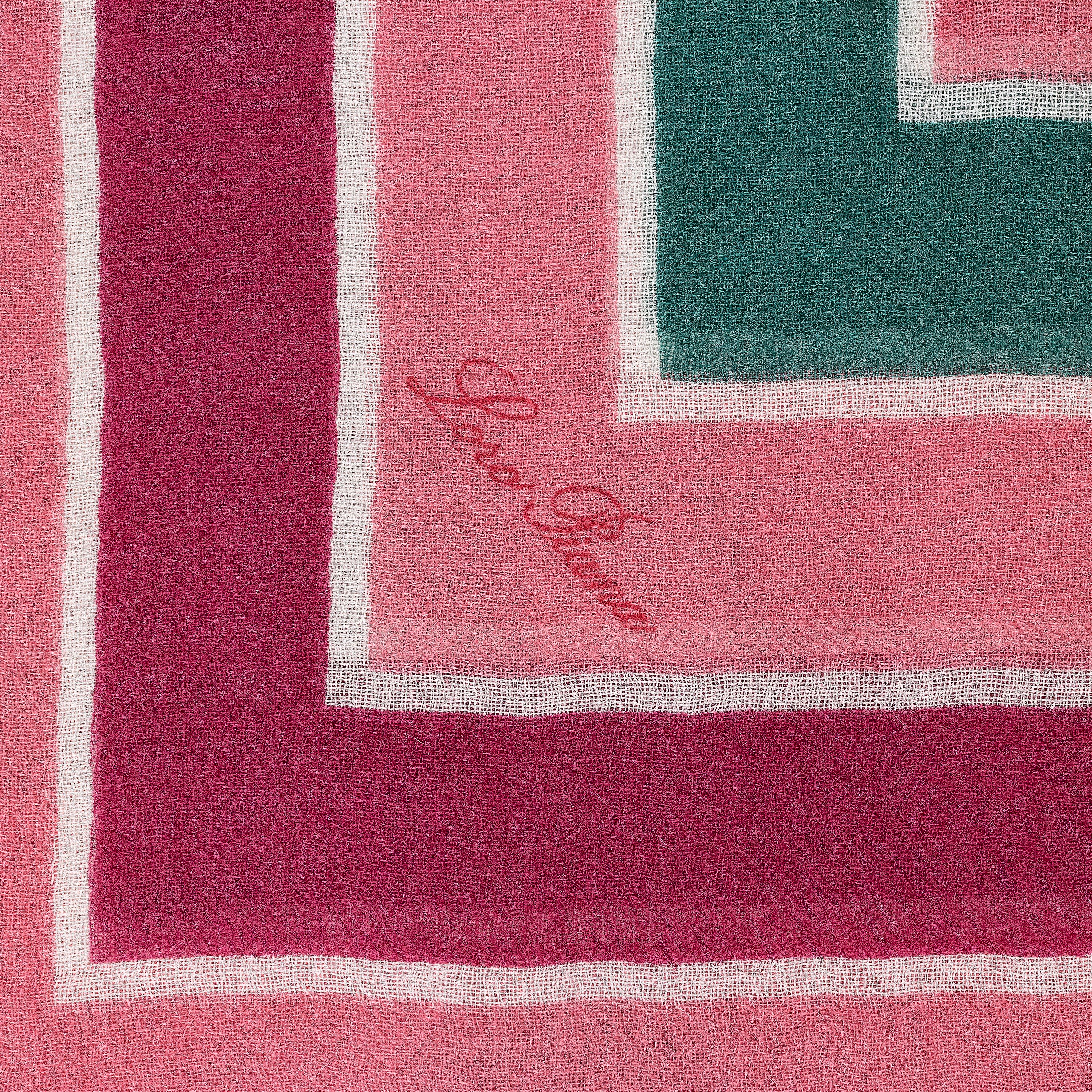 Loro Piana CASHMERE FLORAL PINK GREEN SCARF SIZE OS Size ONE SIZE - 4 Thumbnail