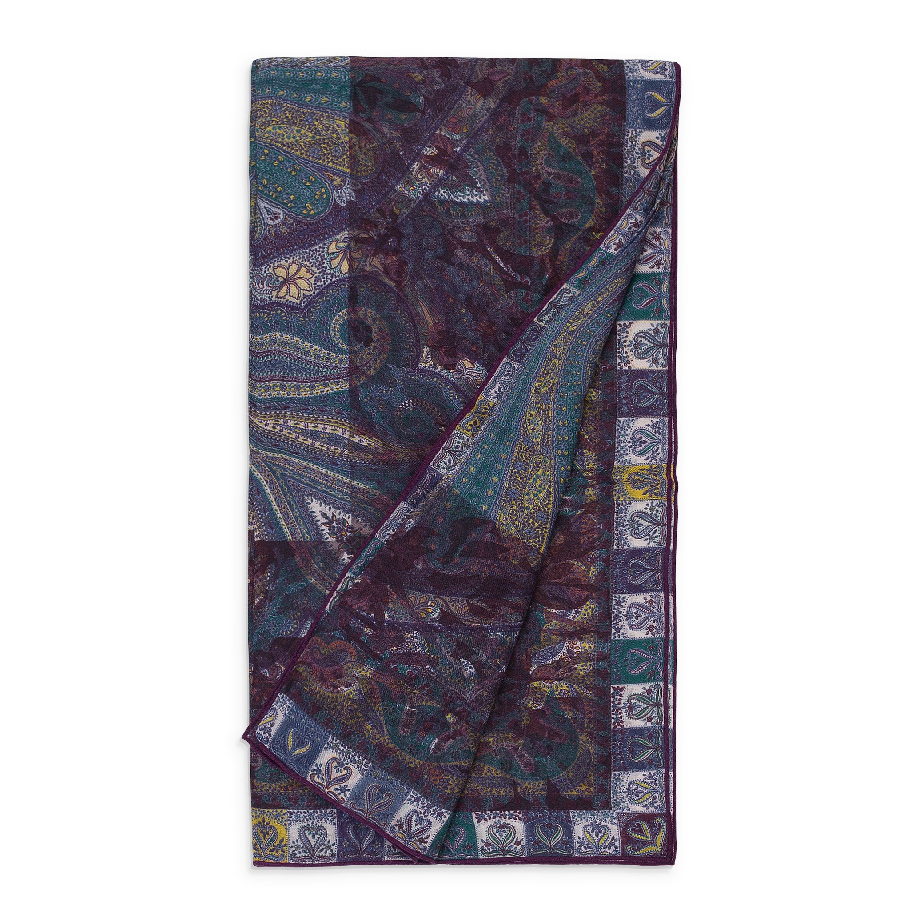 Loro Piana PRINTED PURPLE SCARF SIZE OS Size ONE SIZE - 3 Thumbnail