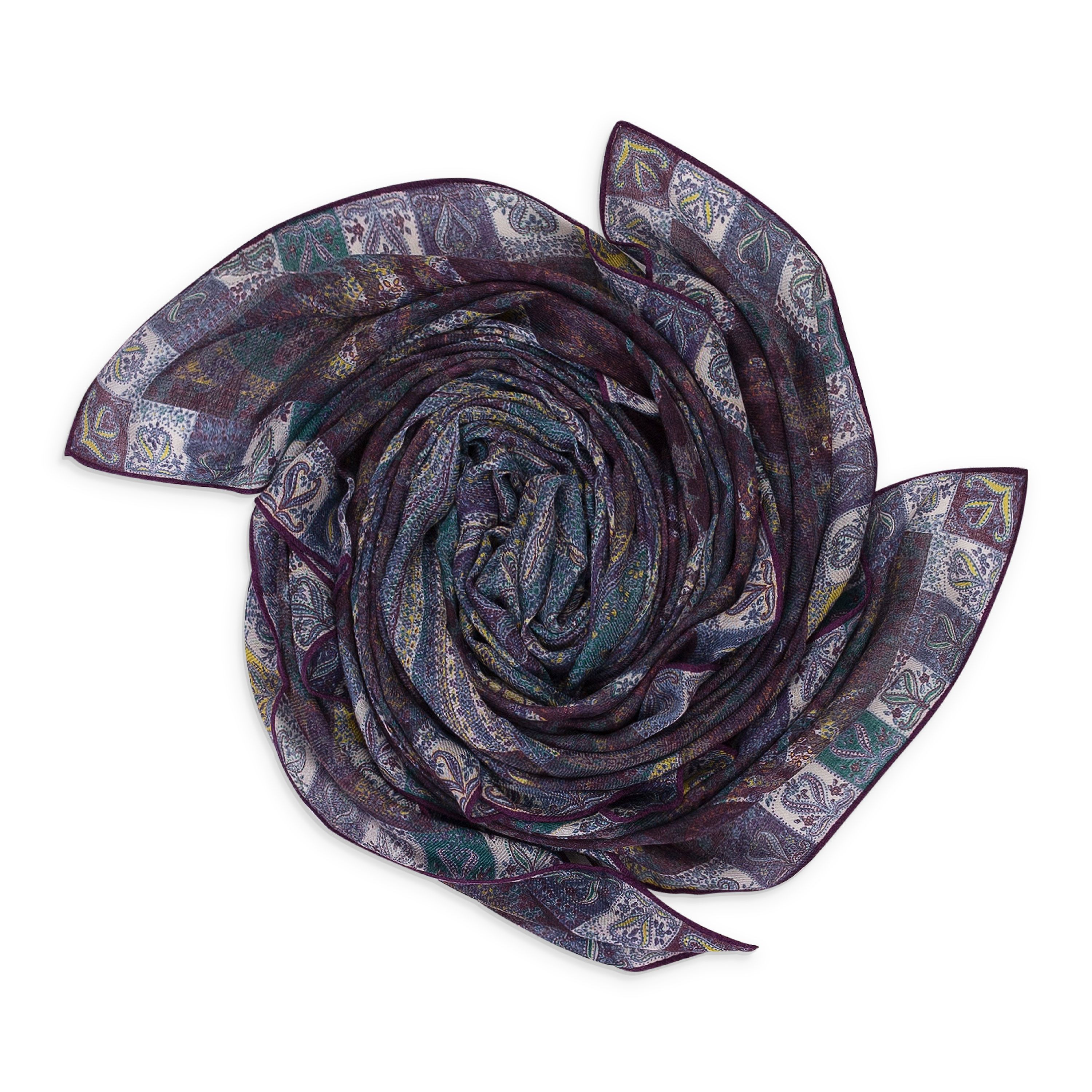 Loro Piana PRINTED PURPLE SCARF SIZE OS Size ONE SIZE - 5 Thumbnail
