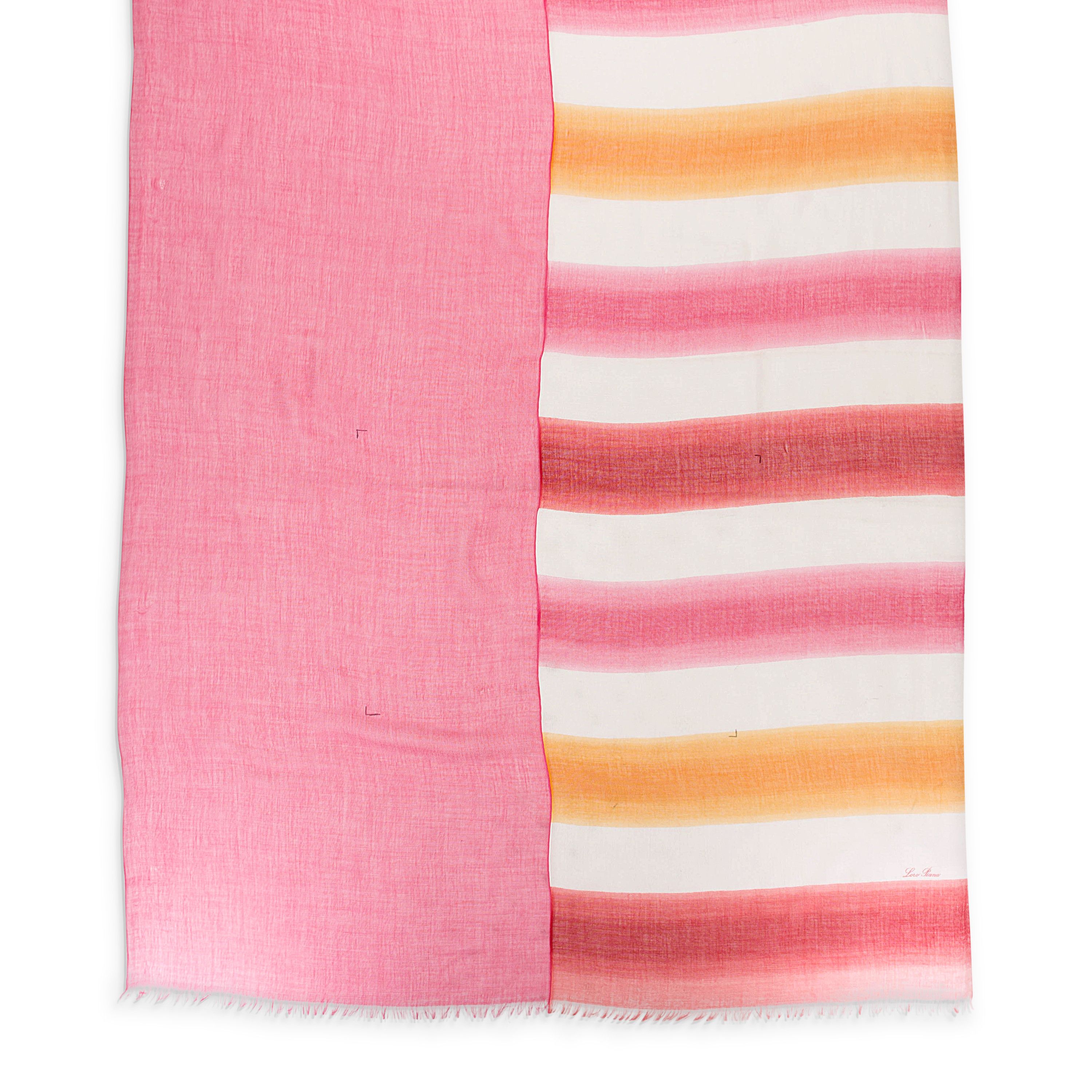 Loro Piana STRIPED MULTICOLOR SCARF SIZE OS Size ONE SIZE - 2 Thumbnail