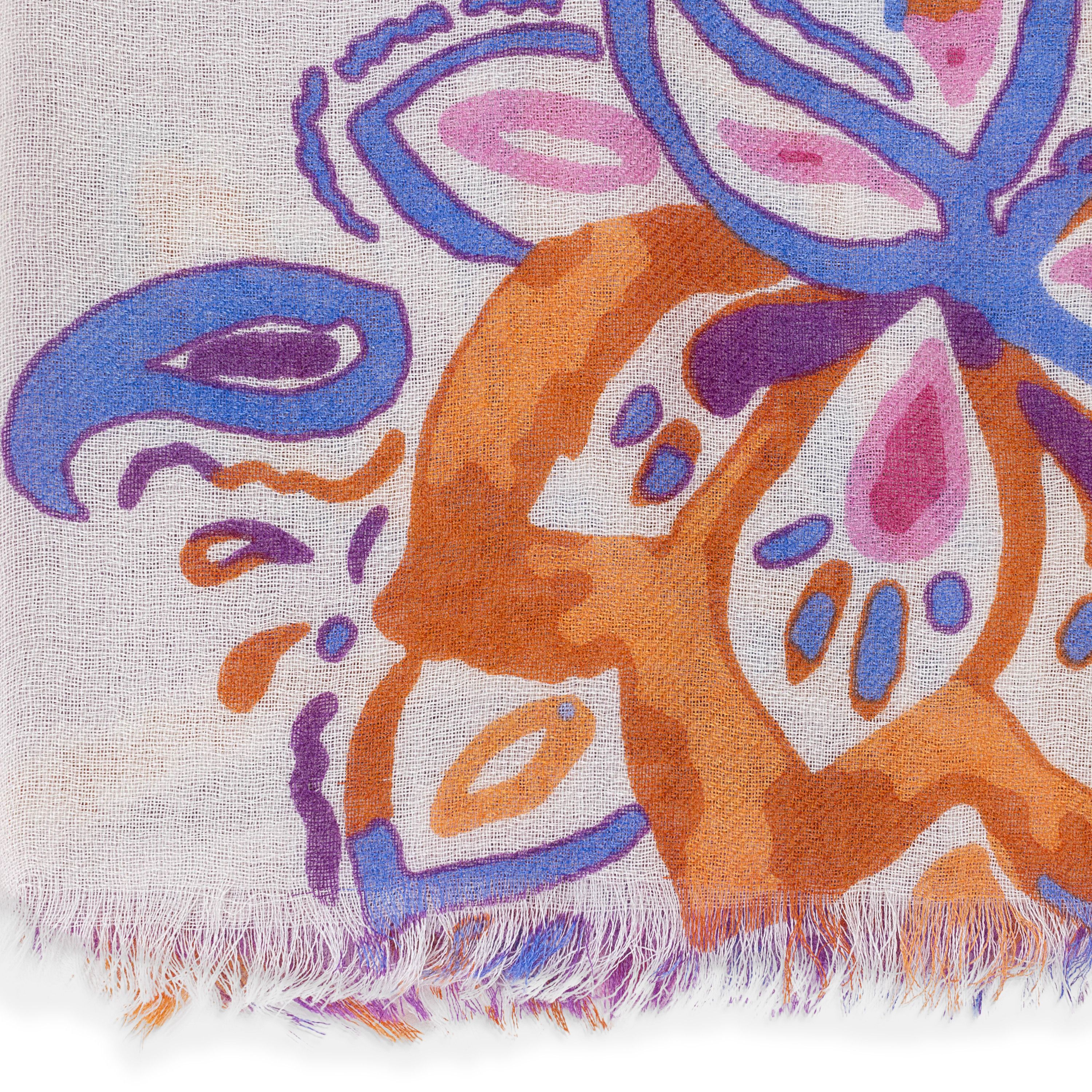 Loro Piana CASHMERE PAISLEY PRINT MULTICOLOR SCARF SIZE OS Size ONE SIZE - 4 Thumbnail