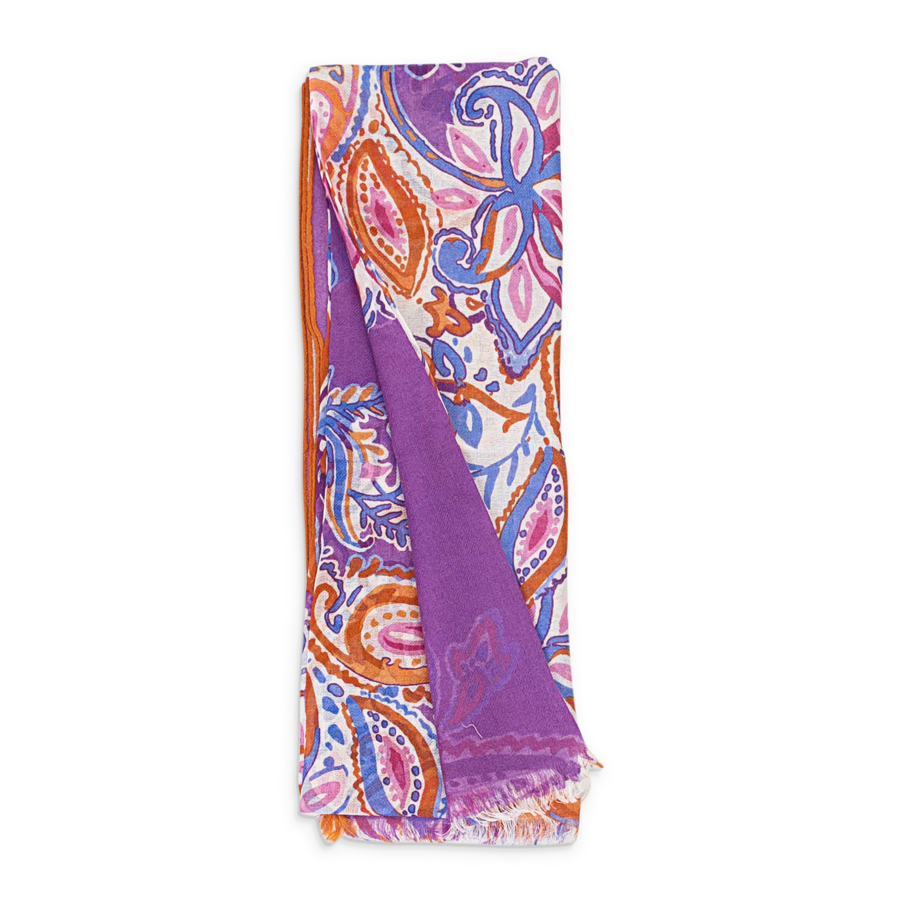 Loro Piana CASHMERE PAISLEY PRINT MULTICOLOR SCARF SIZE OS Size ONE SIZE - 3 Thumbnail