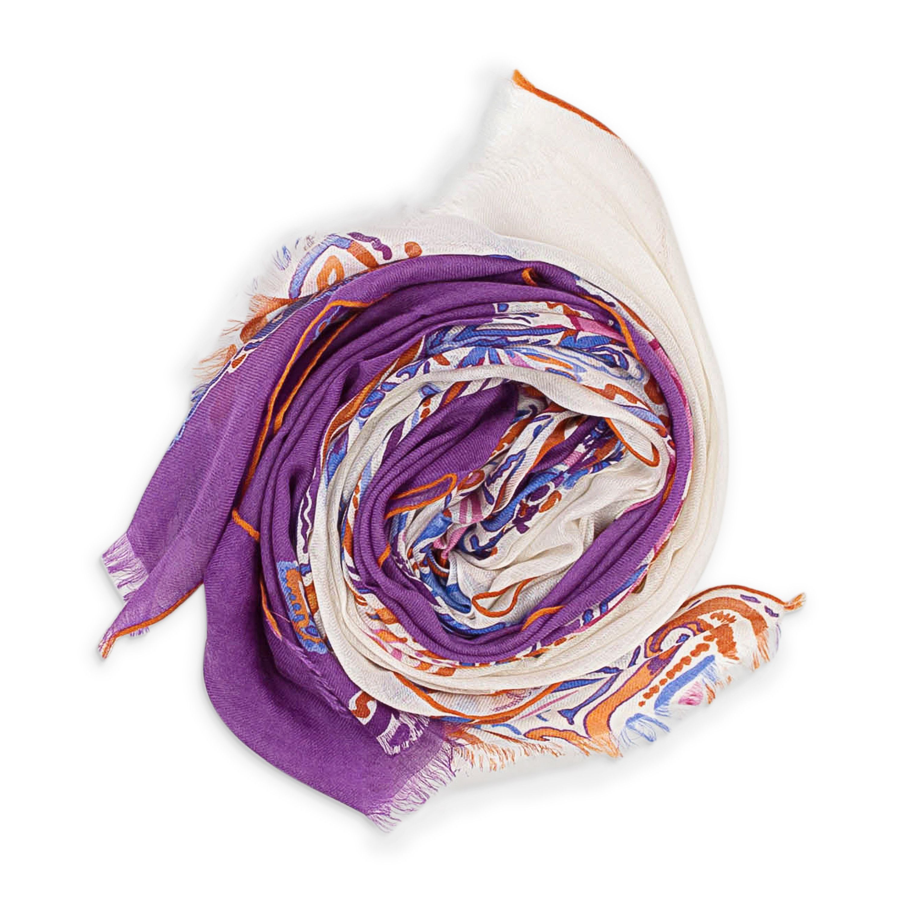 Loro Piana CASHMERE PAISLEY PRINT MULTICOLOR SCARF SIZE OS Size ONE SIZE - 6 Thumbnail