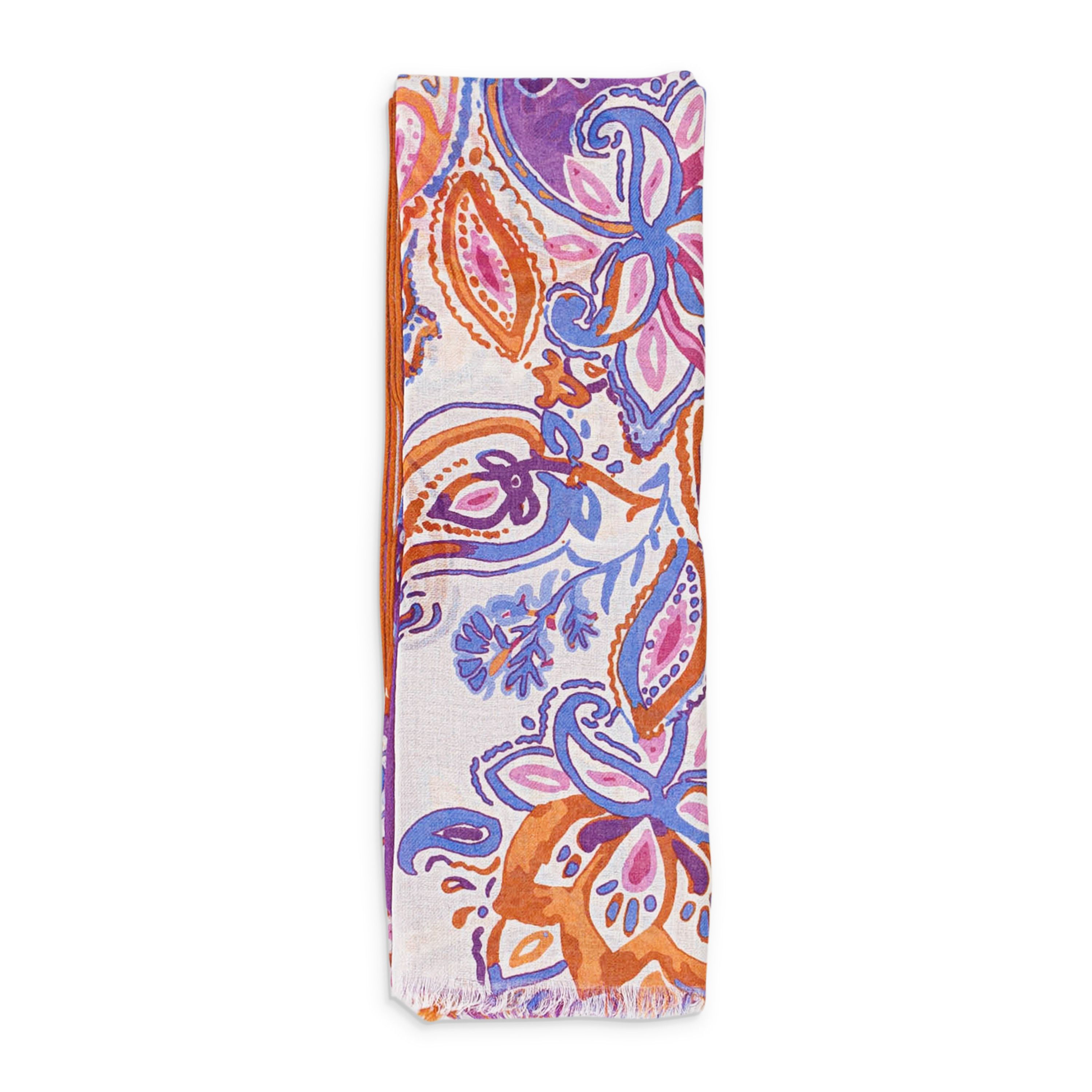 Loro Piana CASHMERE PAISLEY PRINT MULTICOLOR SCARF SIZE OS Size ONE SIZE - 7 Thumbnail