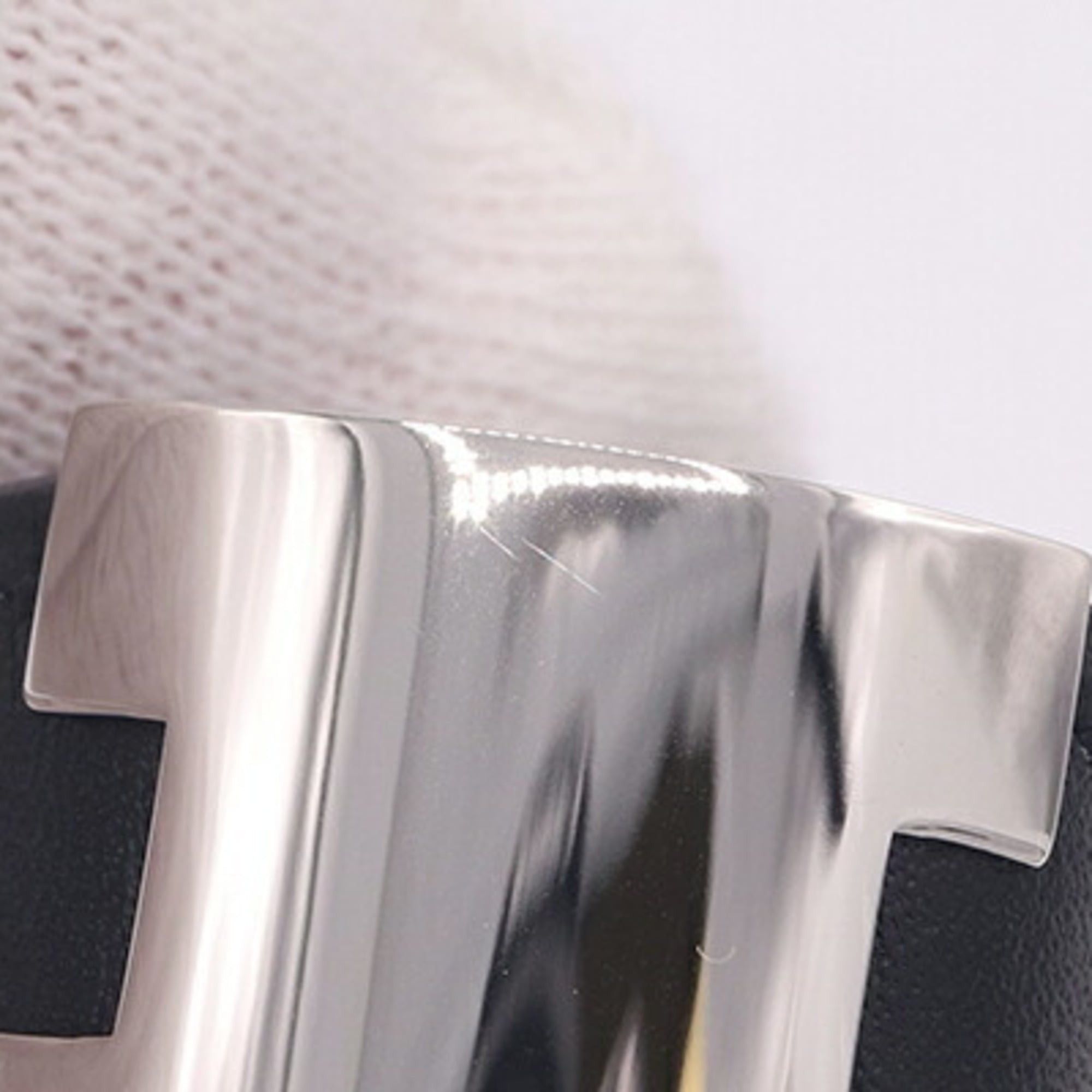 Hermes Hermes Ring, Roulie Black Silver Leather Metal Women's HERMES Size ONE SIZE - 5 Thumbnail