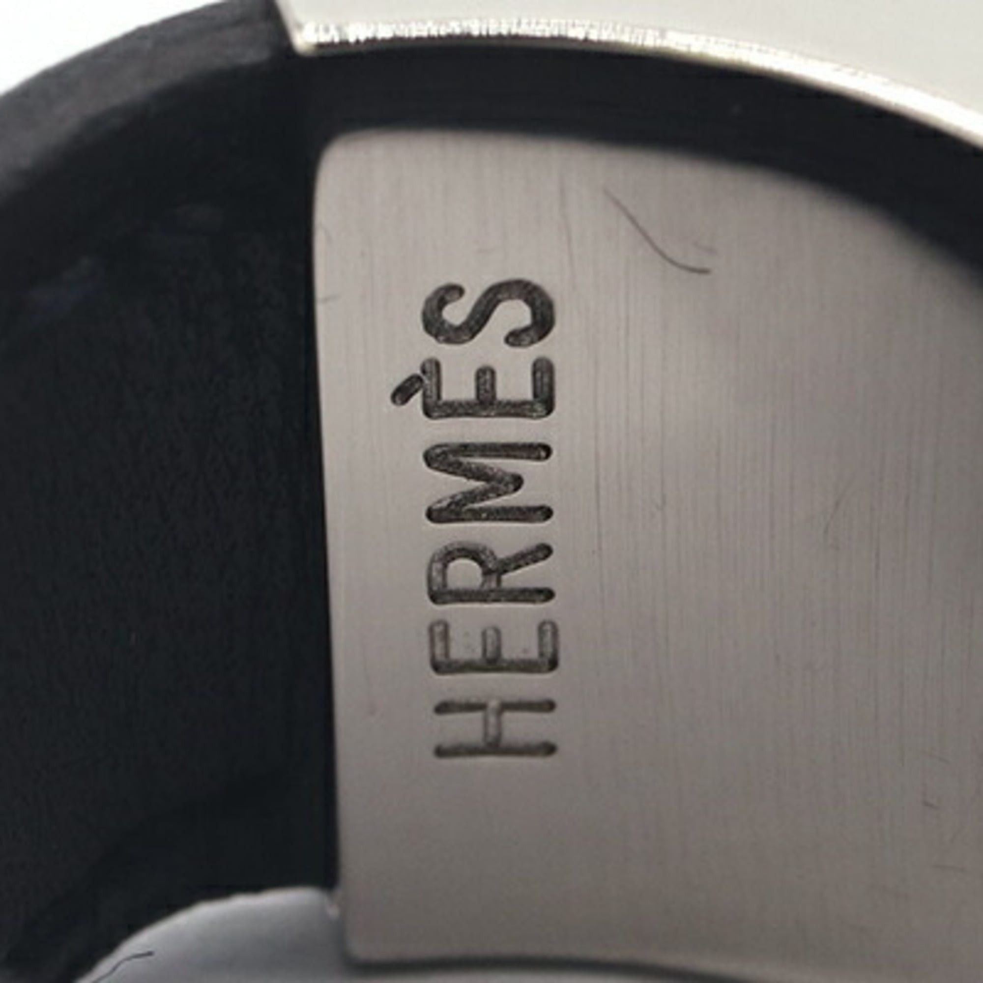 Hermes Hermes Ring, Roulie Black Silver Leather Metal Women's HERMES Size ONE SIZE - 3 Thumbnail