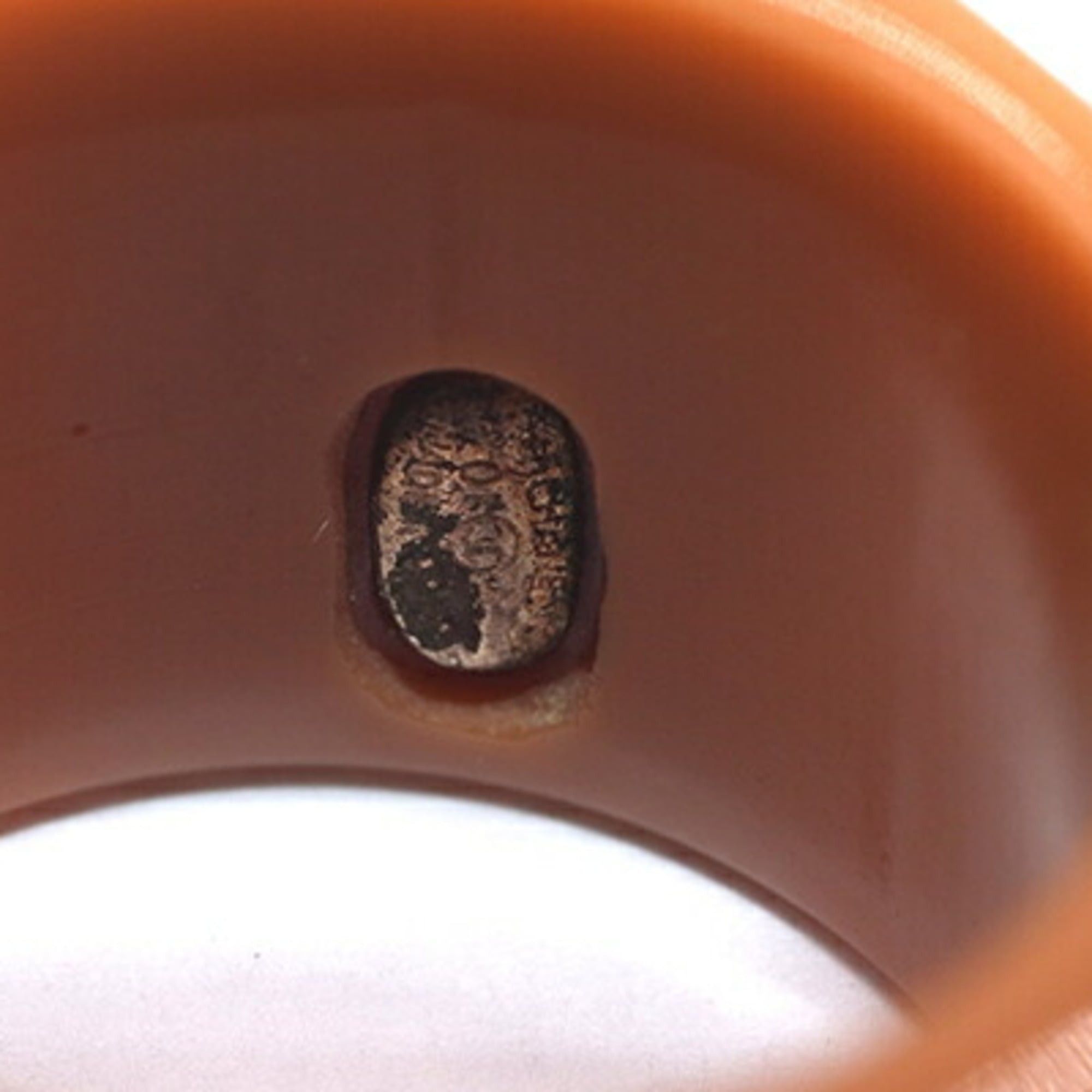 Chanel Chanel Ring, Brown Cream Yellow Plastic, 01A, 2001 Model, Coco Mark, Women's CHANEL Size ONE SIZE - 4 Thumbnail
